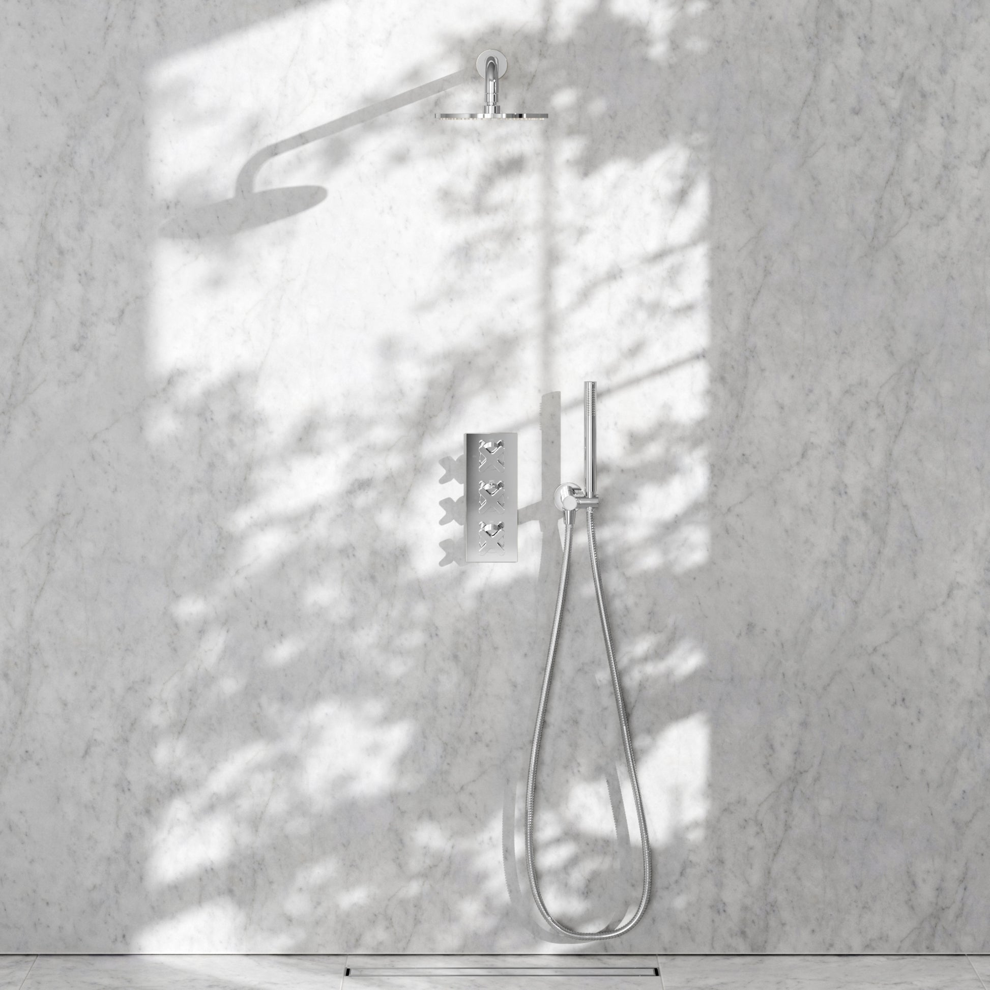 Regal Chrome Crosshead Thermostatic 2-Way Mixer Shower System