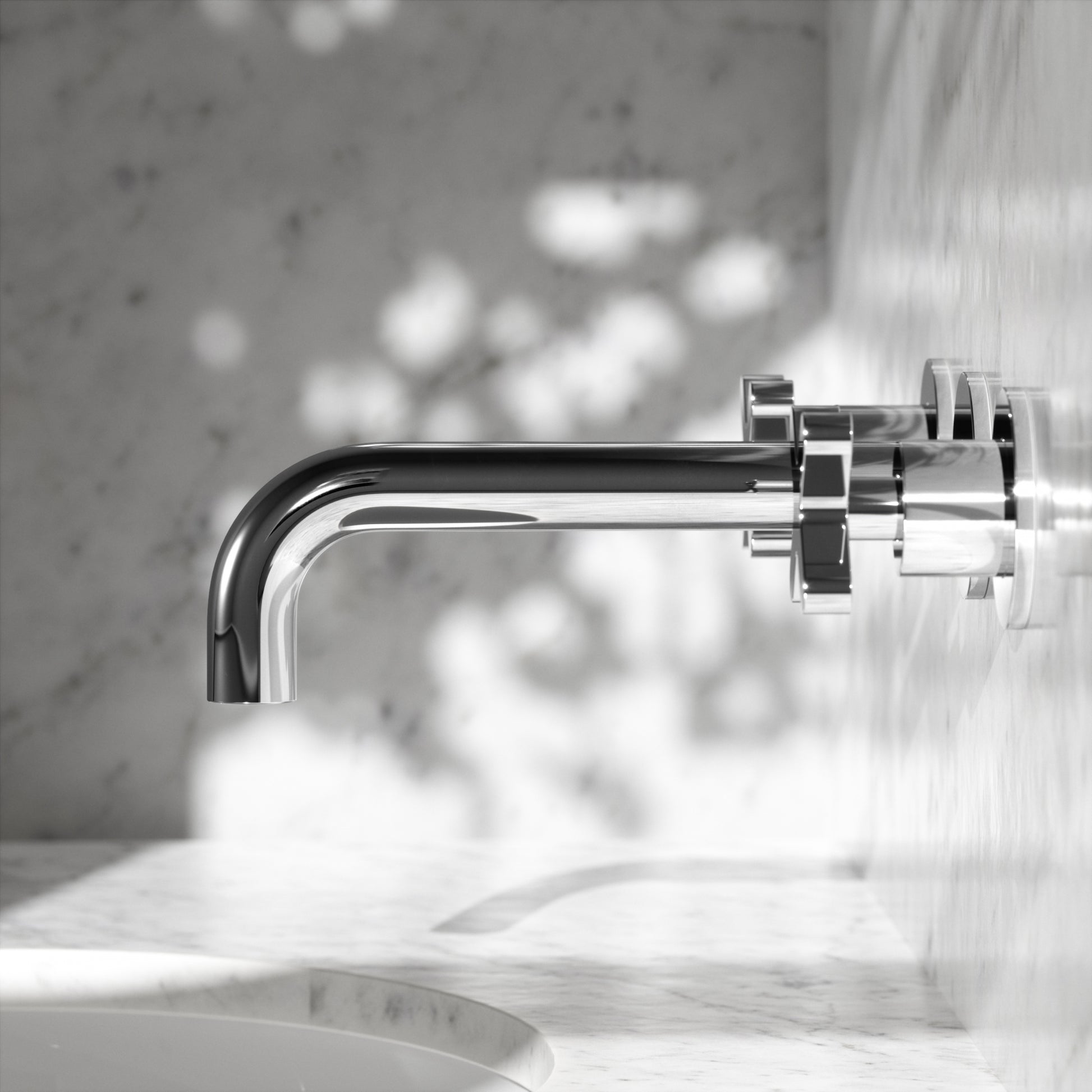 Regal Chrome Crosshead Wall mounted Basin Mixer Tap