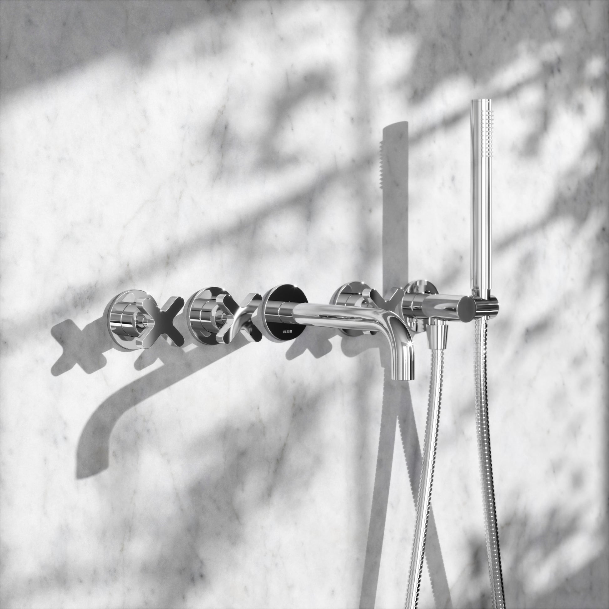 Regal Chrome Crosshead Wall Mounted Bath Shower Filler Tap