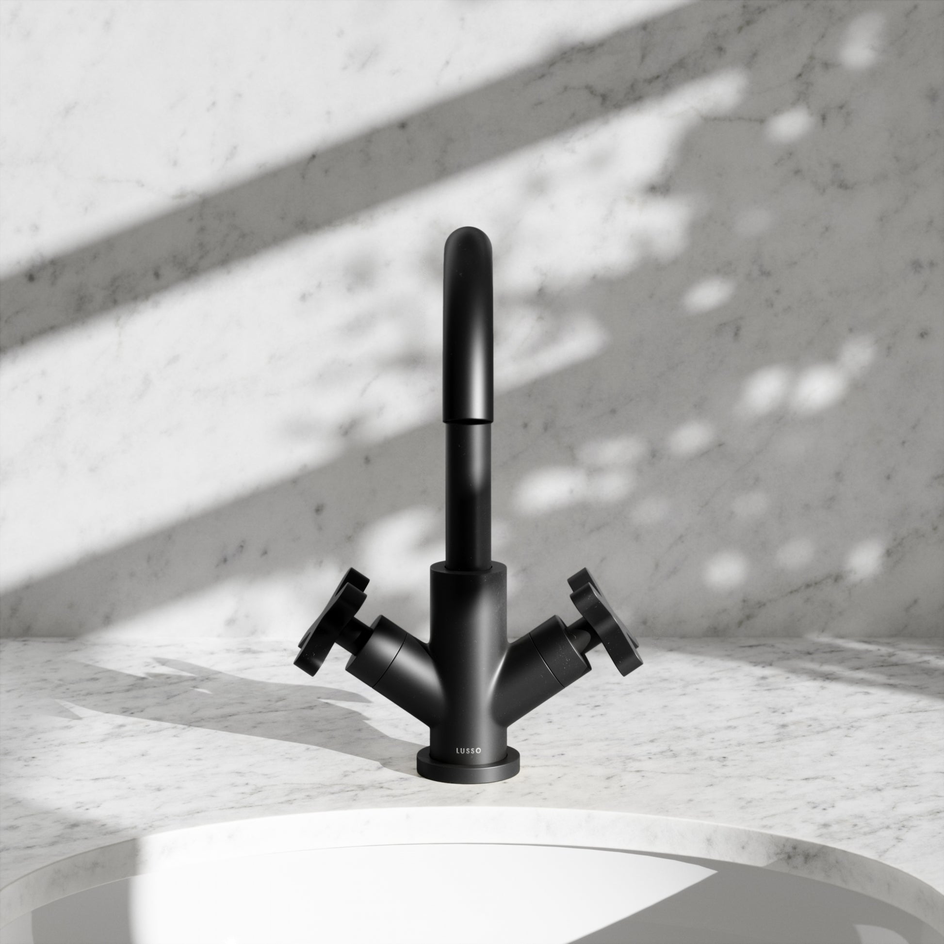 Regal Matte Black Crosshead Basin Mixer Tap