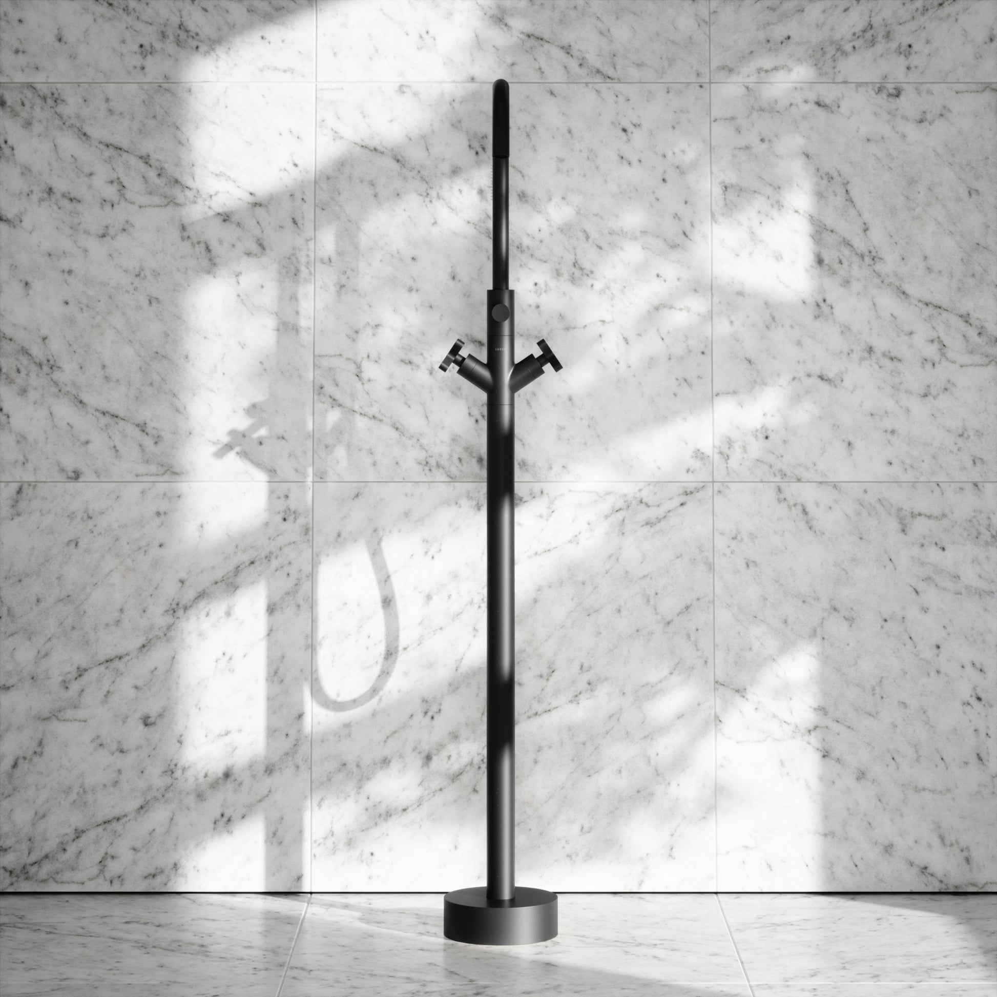 Regal Matte Black Crosshead Floorstanding Bath Shower Filler Tap