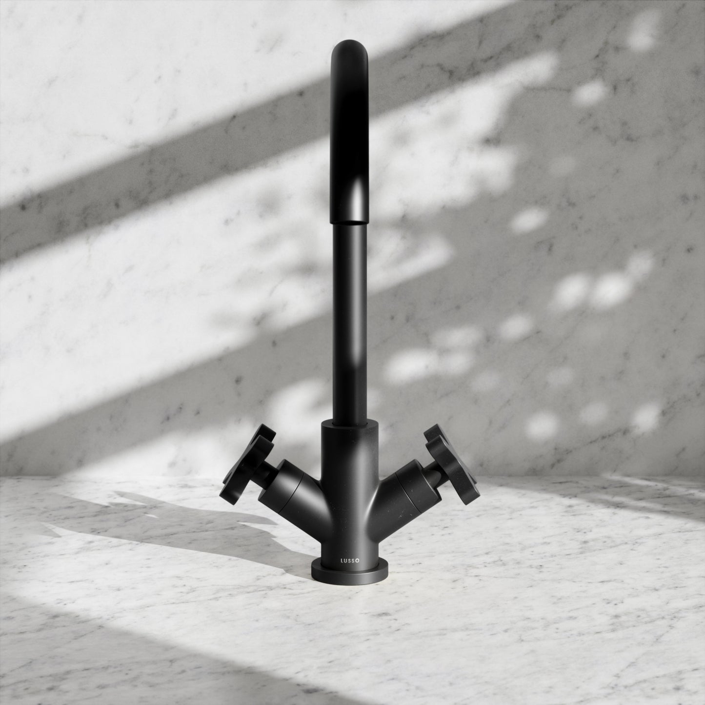 Regal Matte Black Crosshead Kitchen Mixer Tap