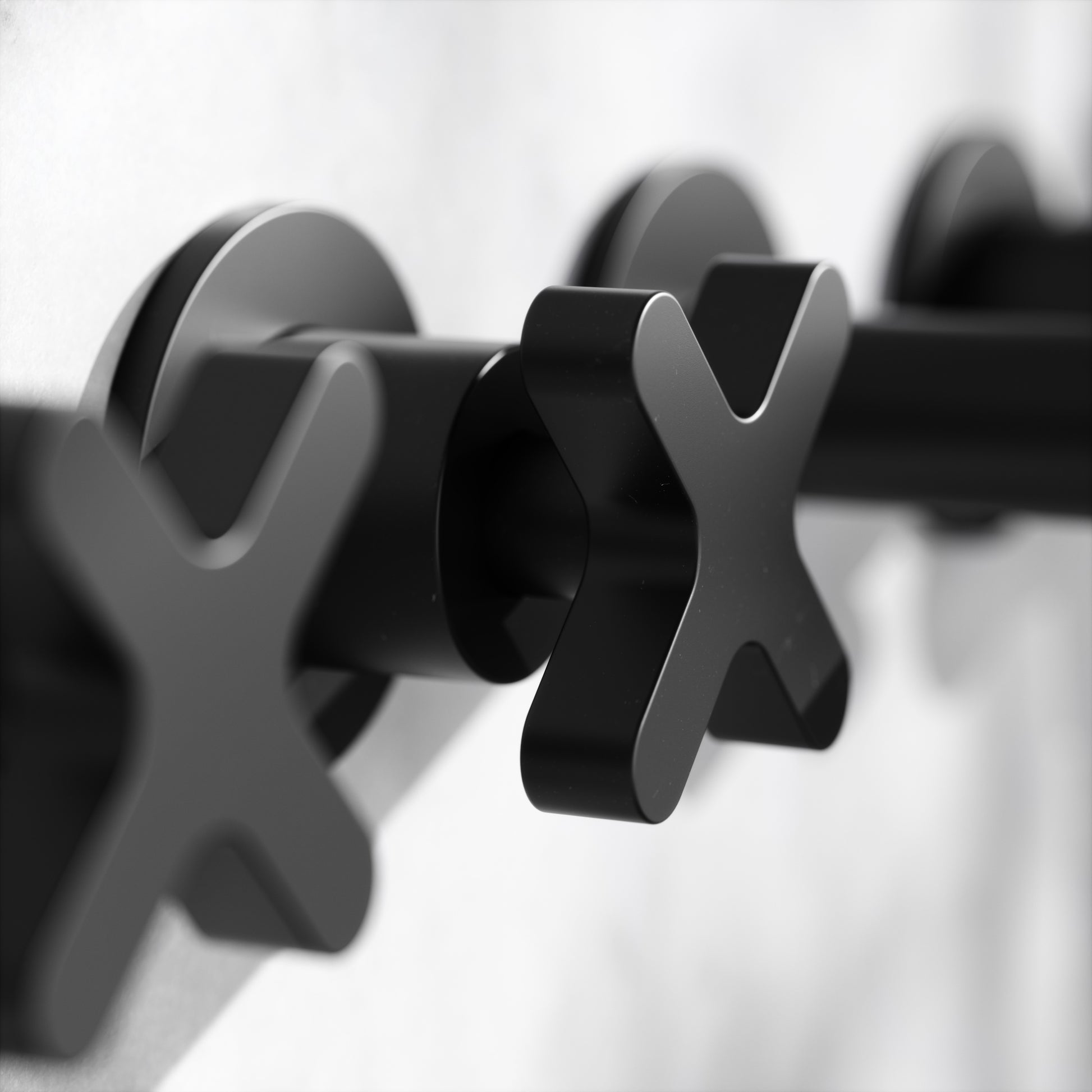 Regal Matte Black Crosshead Wall Mounted Bath Shower Filler Tap