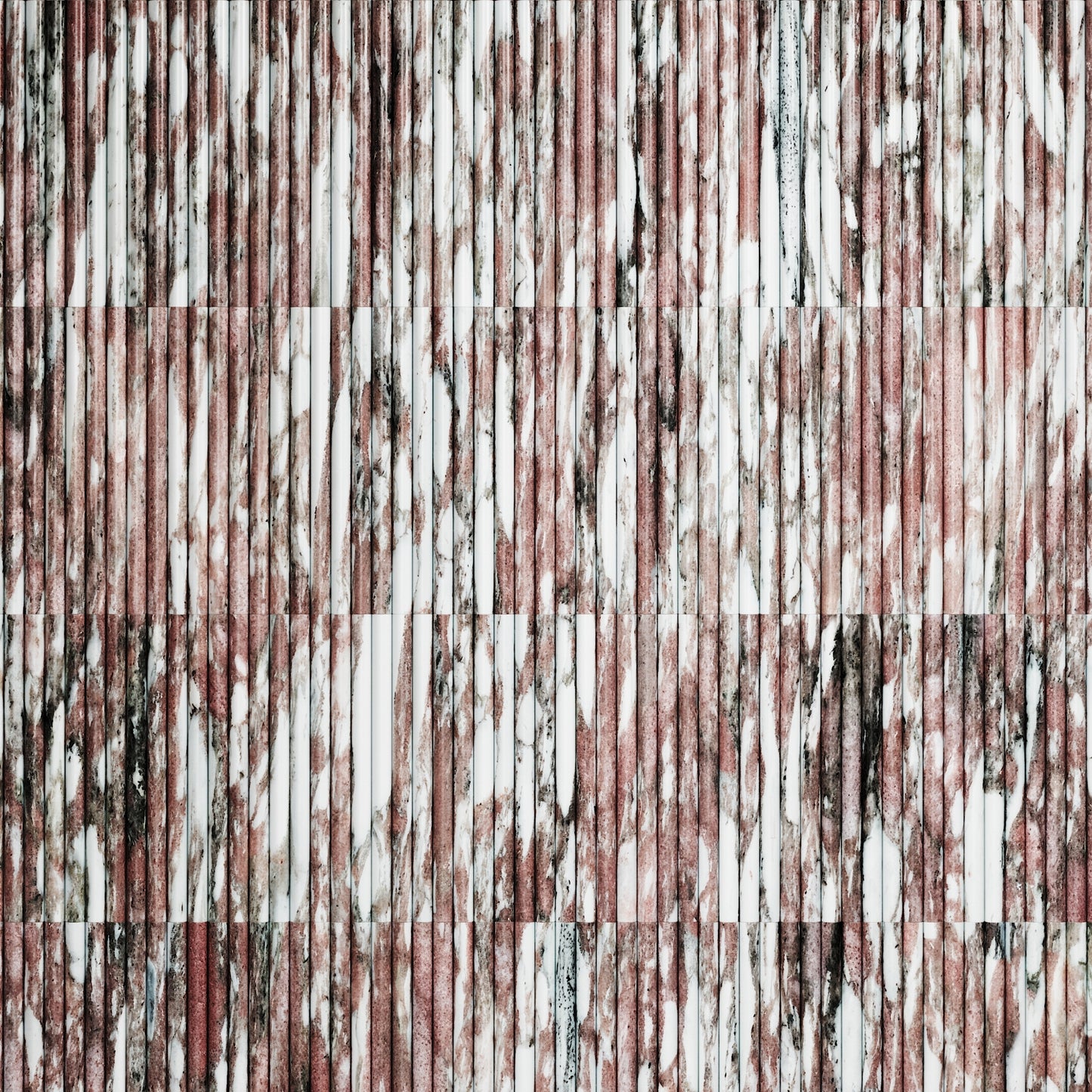 Romano Fluted Rosa Norwegian Marble Mosaic Wall Tile