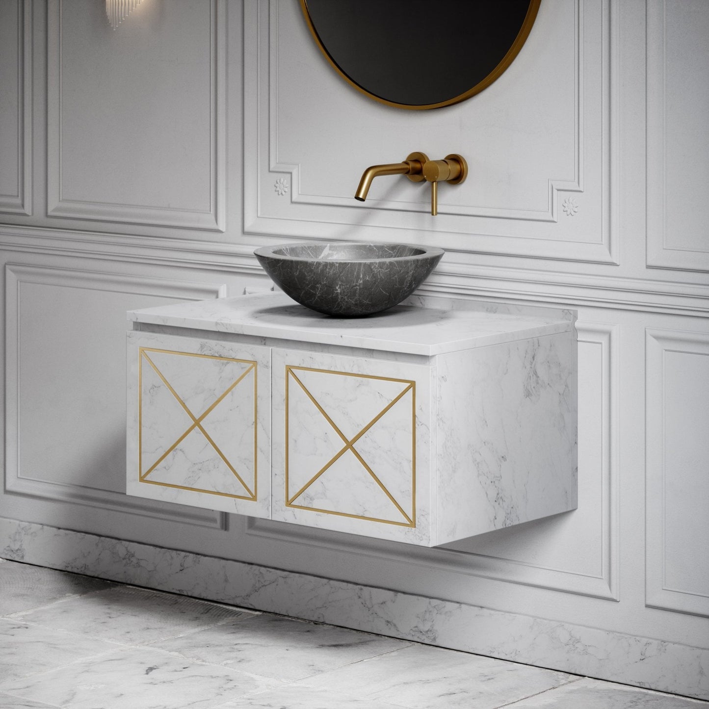 Sala Pietra Grey Marble Countertop Basin 400mm