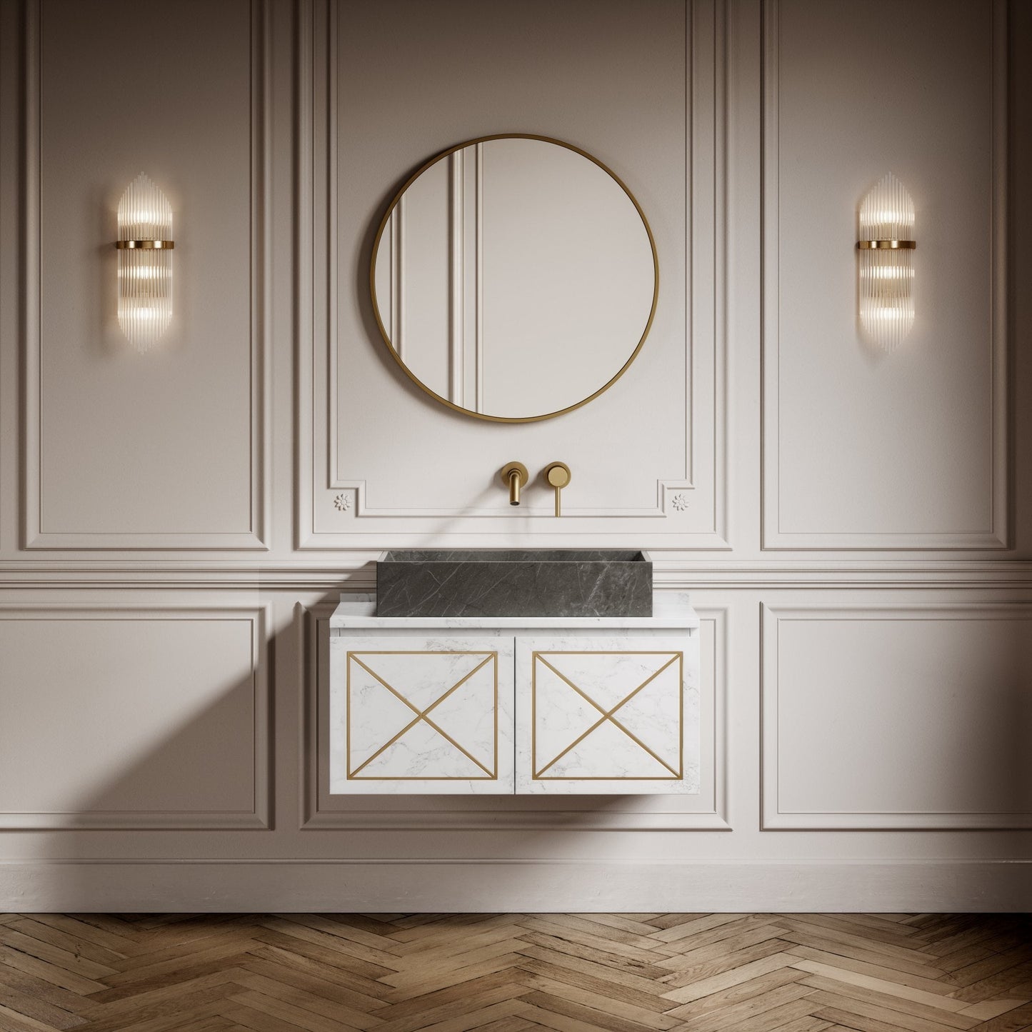 Sasso Pietra Grey Marble Countertop Basin 600mm