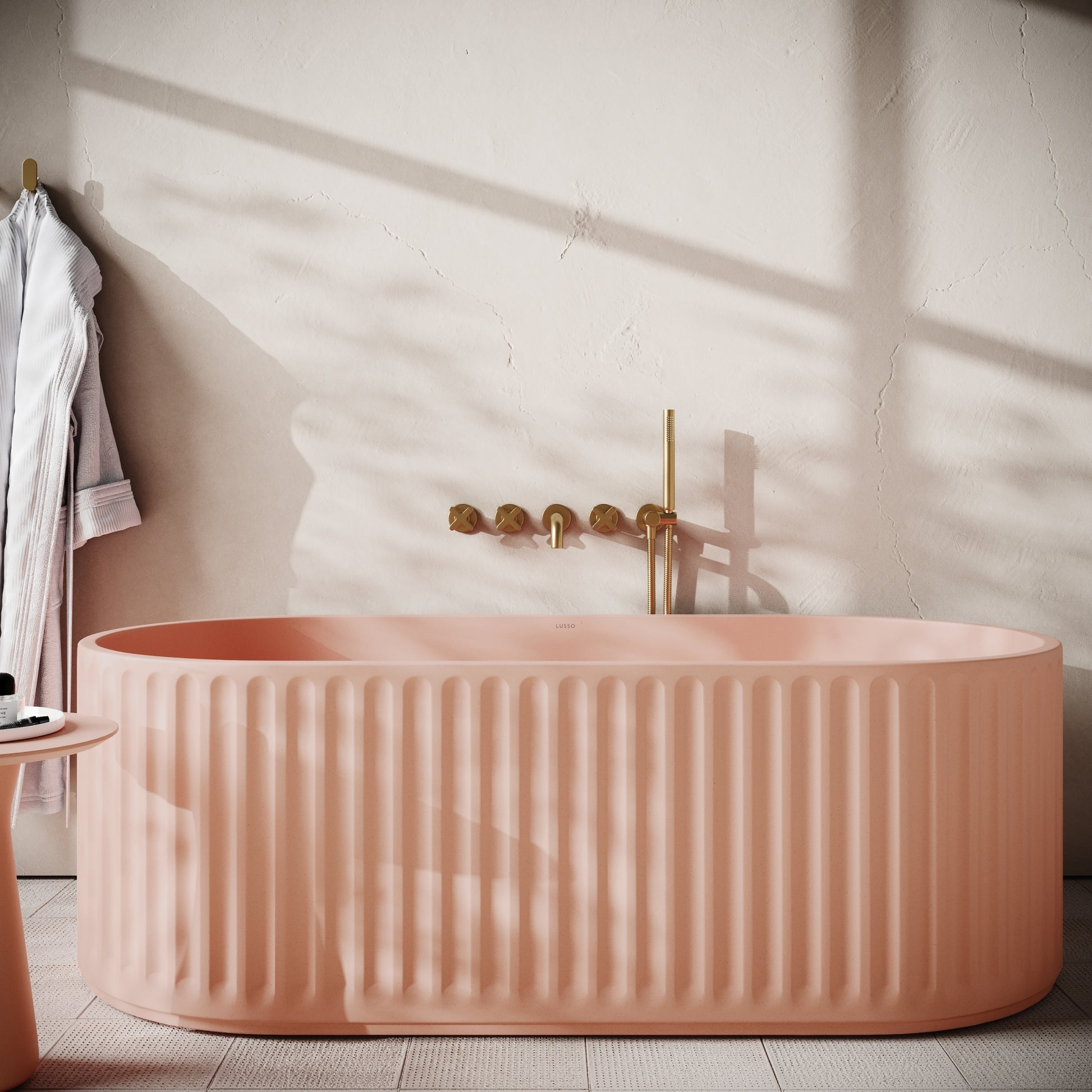 Sereno Blush Concrete Freestanding Bath 1680mm