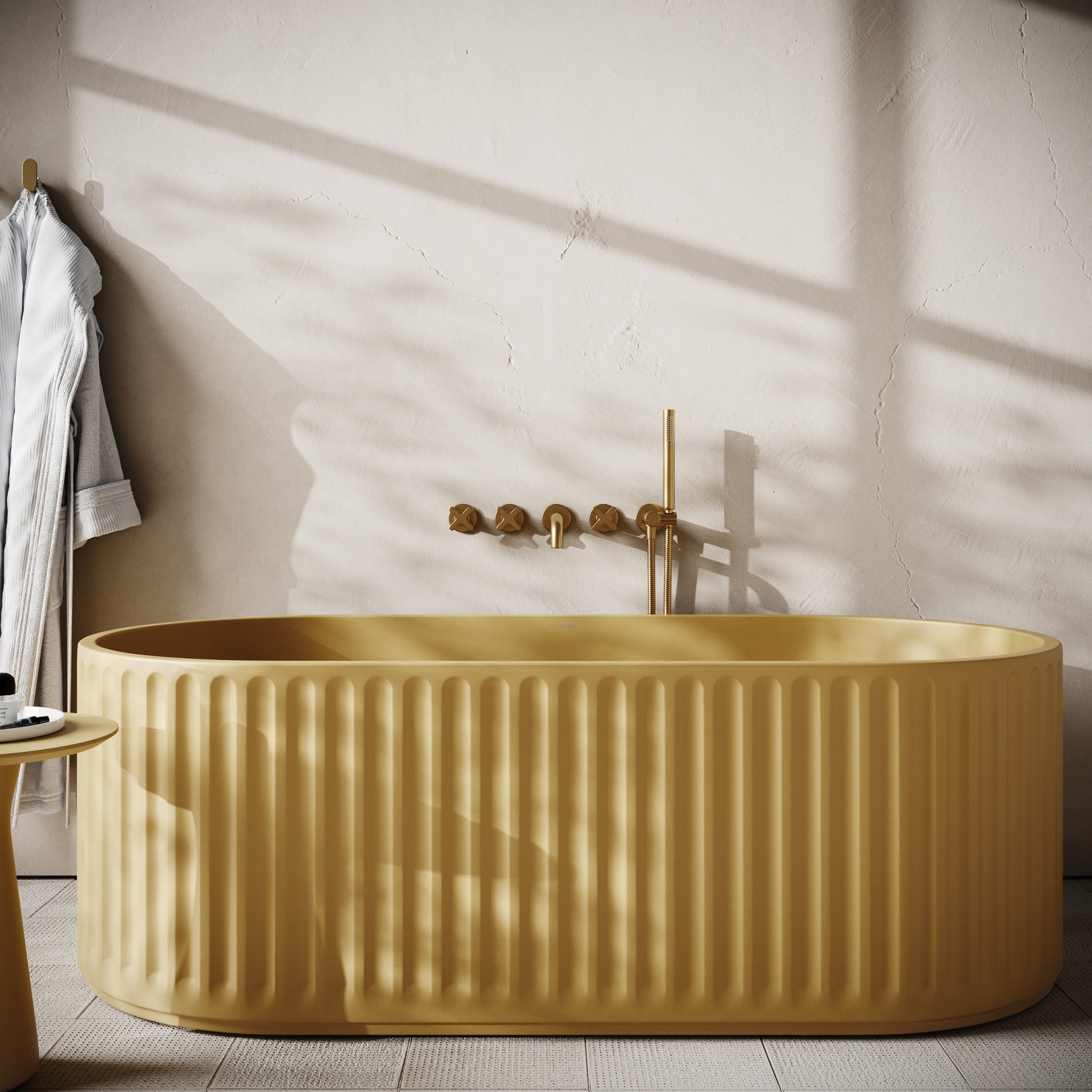Sereno Saffron Concrete Freestanding Bath 1680mm