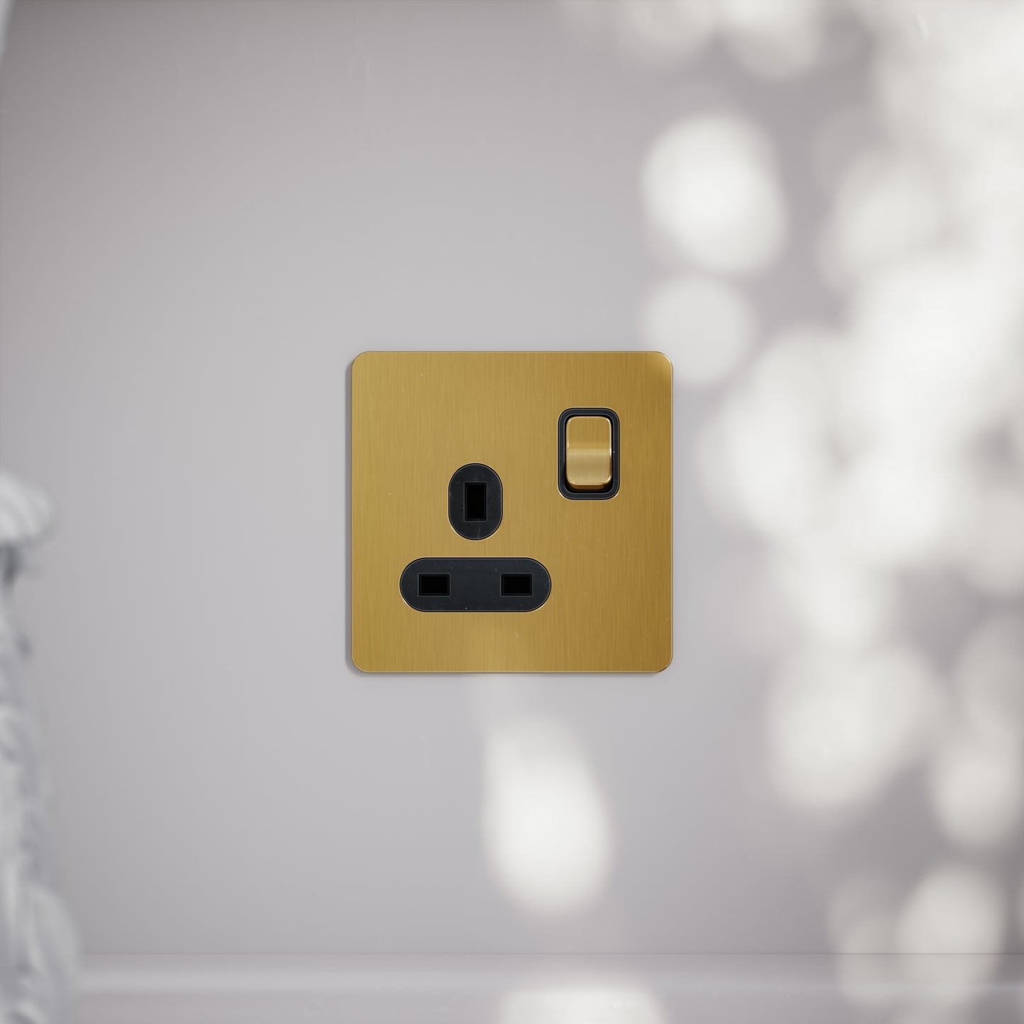 SlimTech Collection Brushed Gold 1 Gang 13A Socket