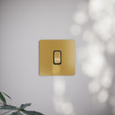 SlimTech Collection Brushed Gold 1 Gang 2 Way Switch