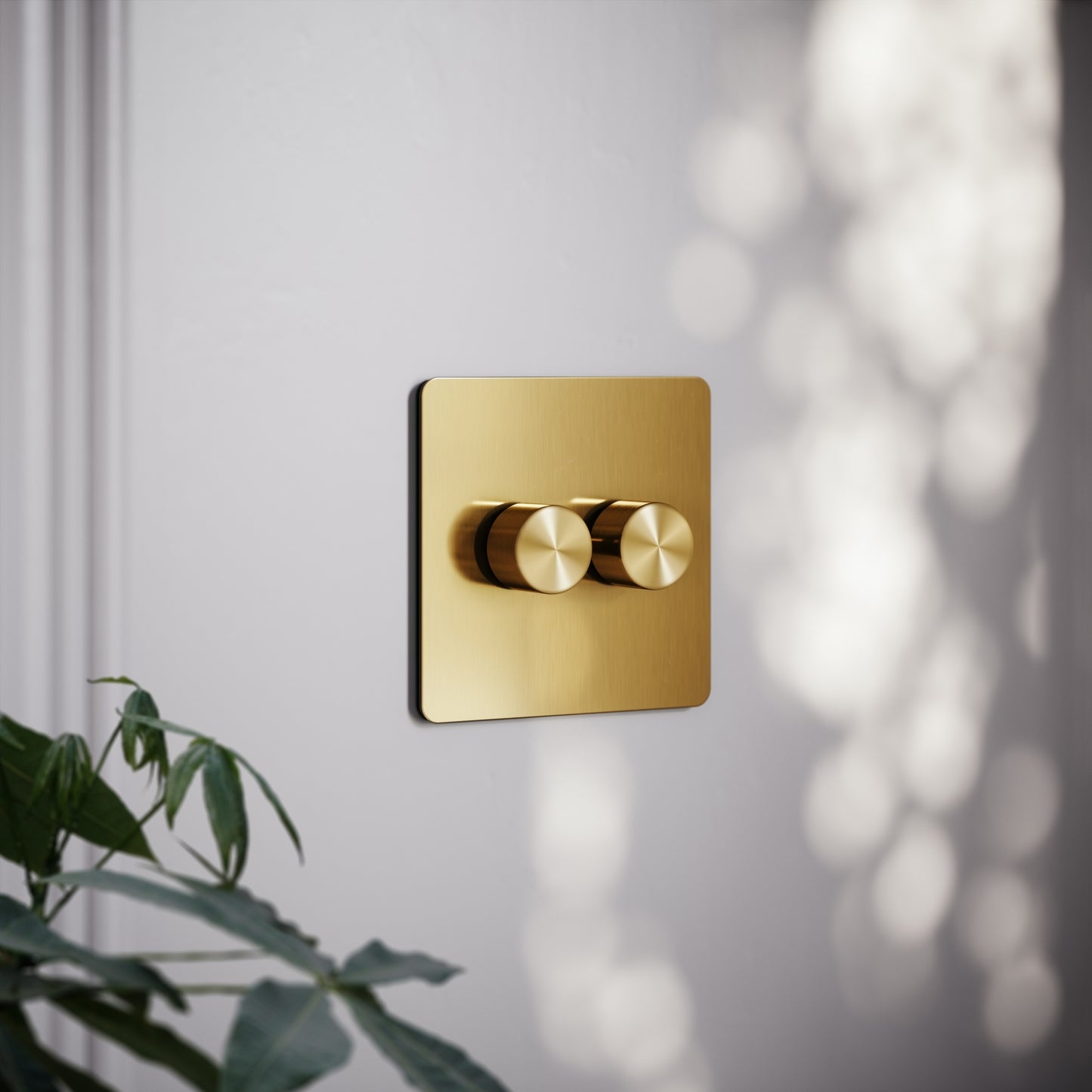SlimTech Collection Brushed Gold 2 Gang 2 Way Dimmer Switch