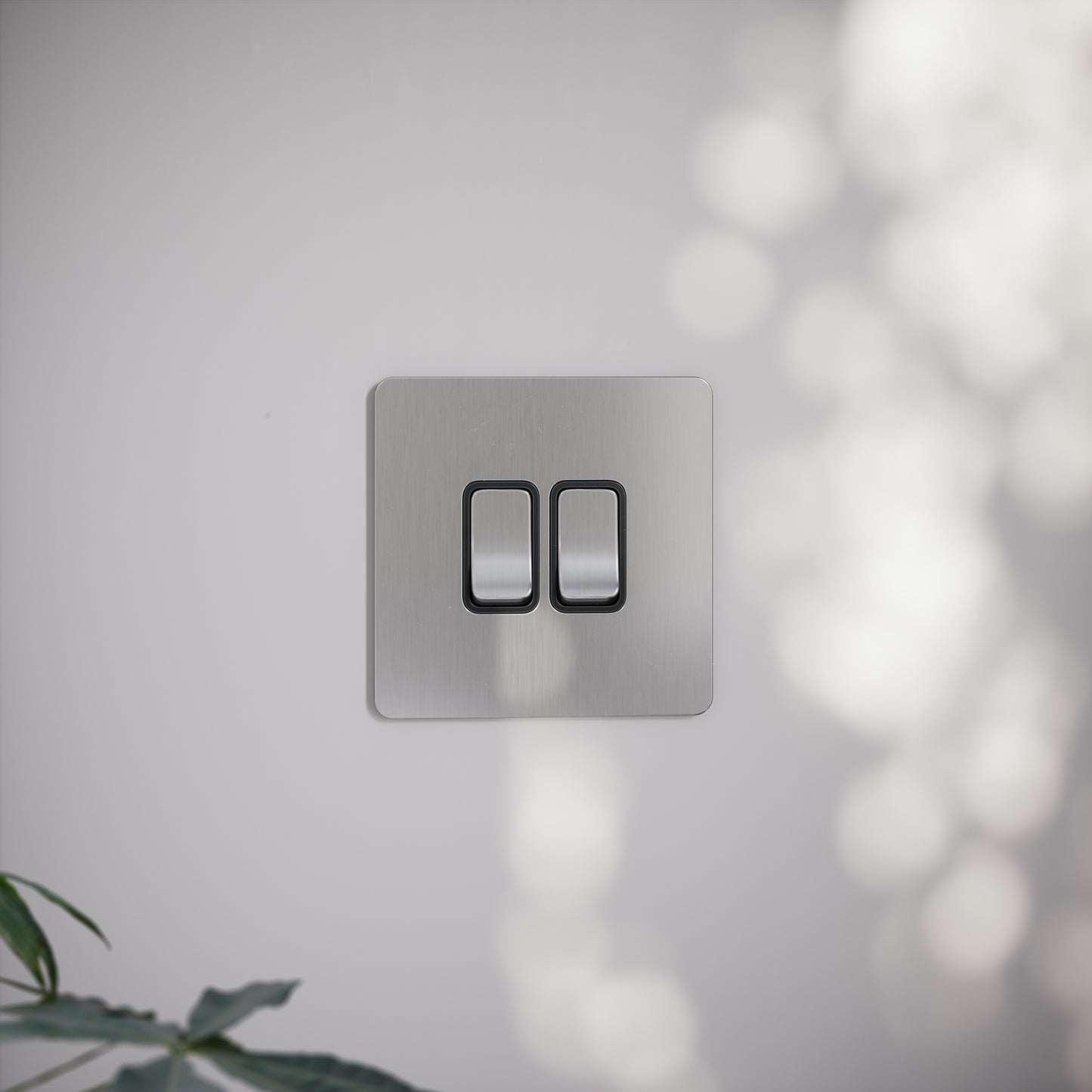 SlimTech Collection Brushed Stainless 2 Gang 2 Way Switch