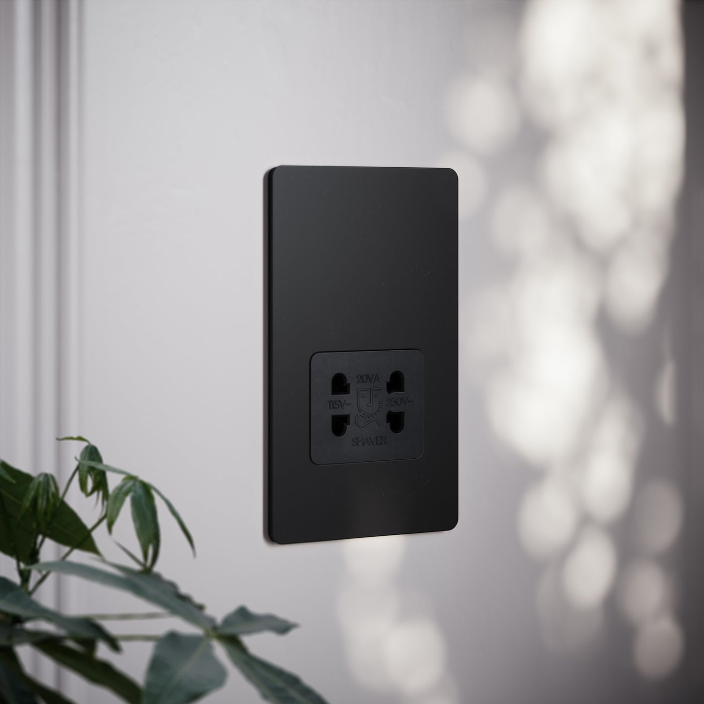SlimTech Collection Matte Black Shaver Socket
