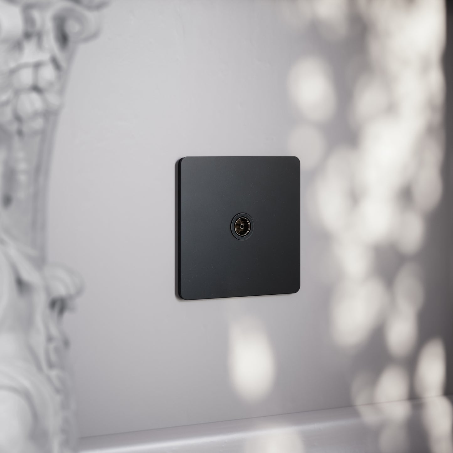 SlimTech Collection Matte Black TV Aerial Socket