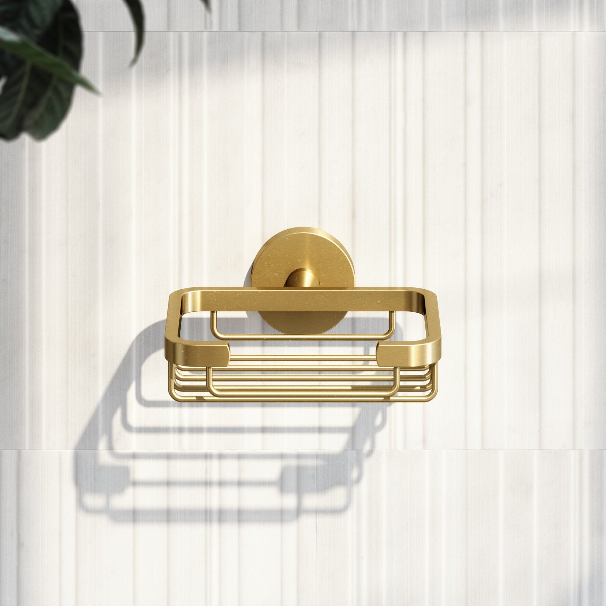 Small Brushed Gold Shower Basket