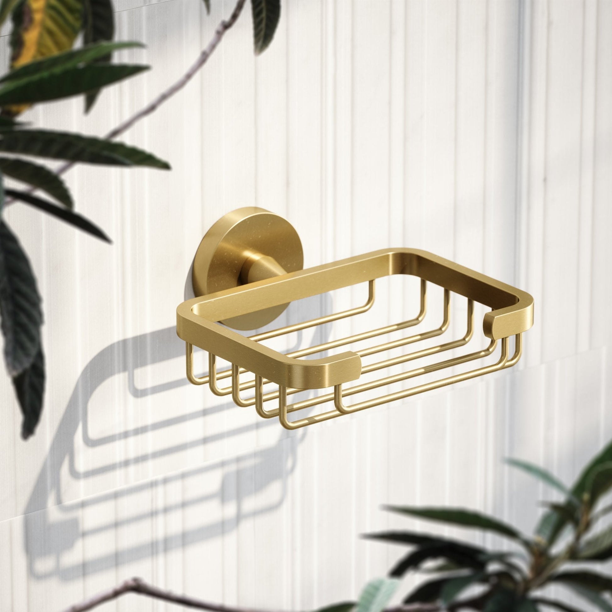 Small Brushed Gold Shower Basket