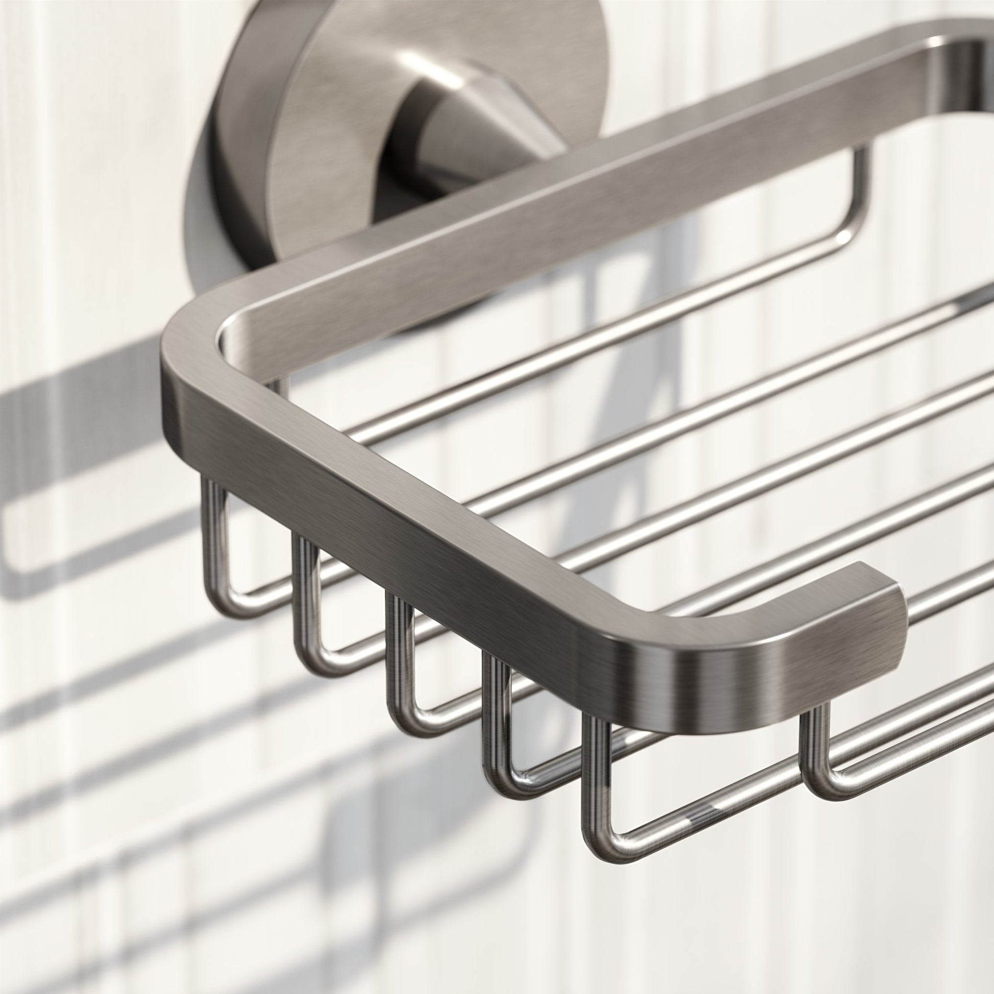 Small Brushed Stainless Shower Basket