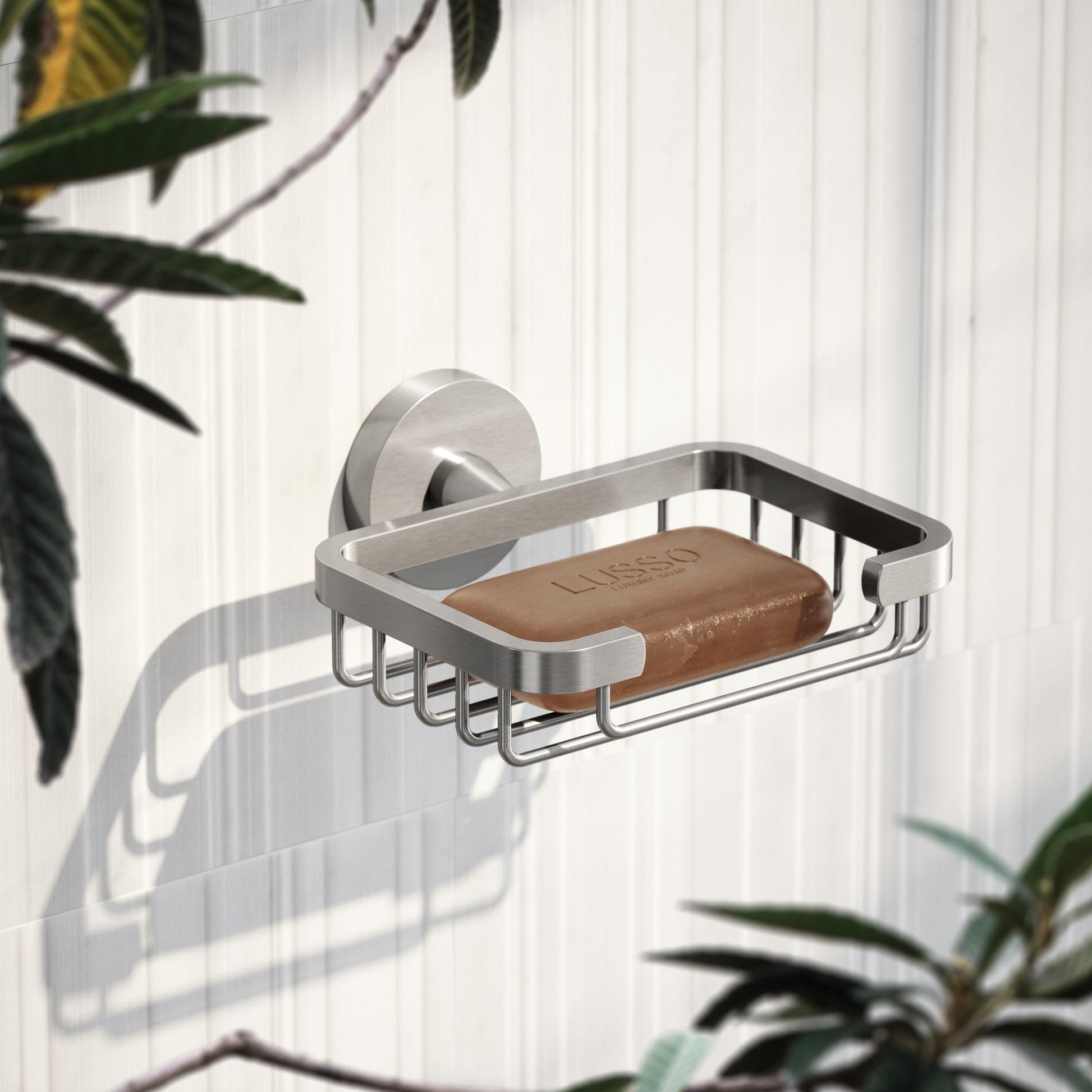 Small Brushed Stainless Shower Basket