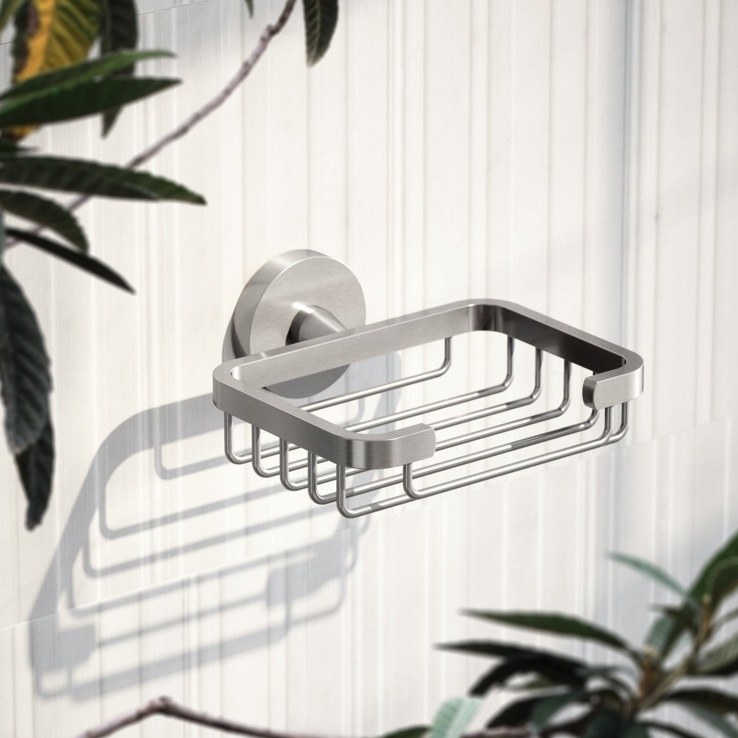 Small Brushed Stainless Shower Basket