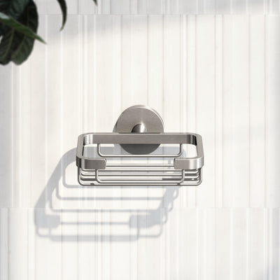 Small Brushed Stainless Shower Basket