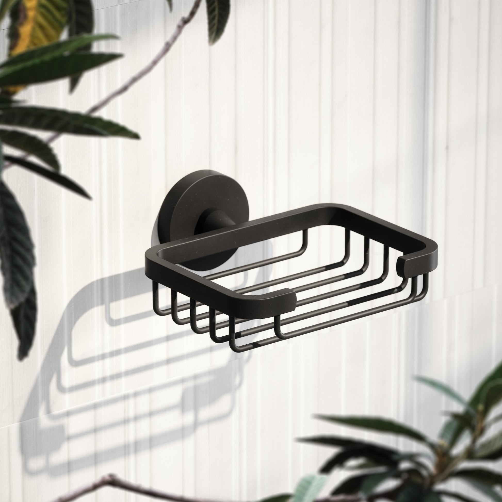 Small Matte Black Shower Basket