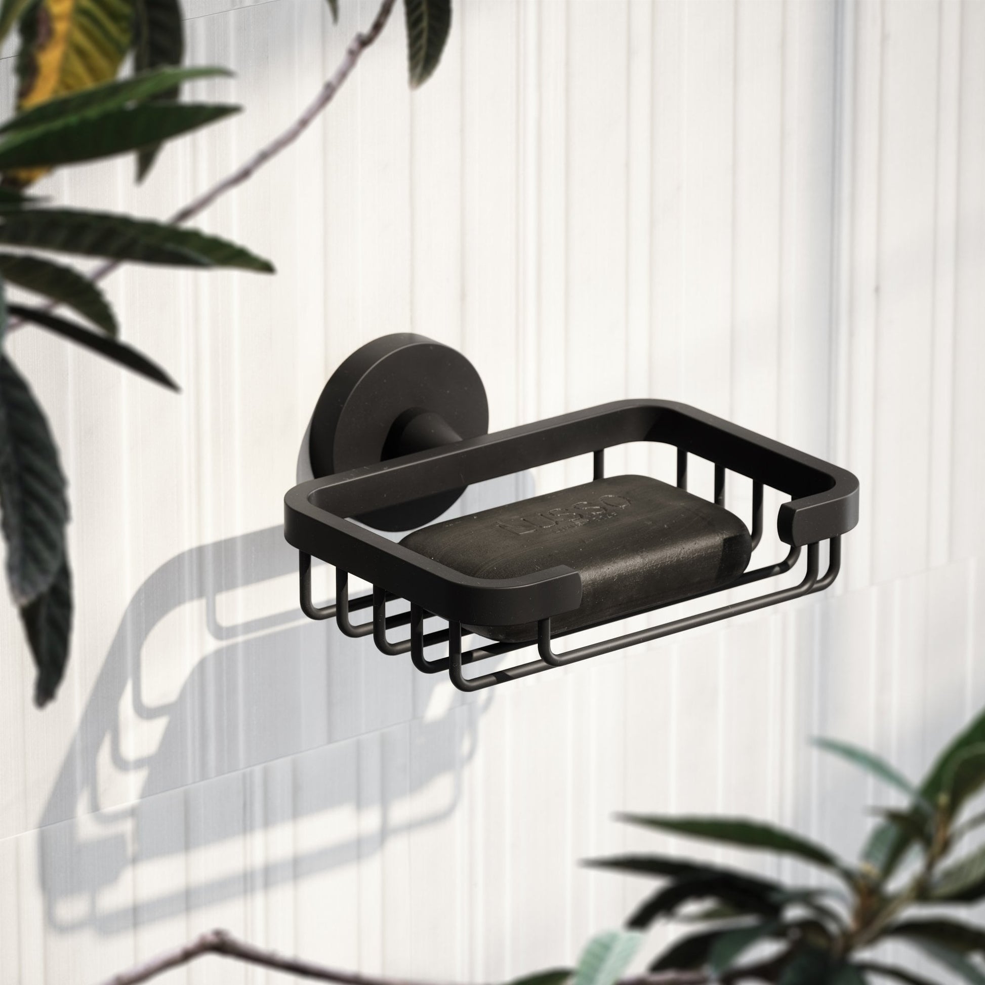 Small Matte Black Shower Basket