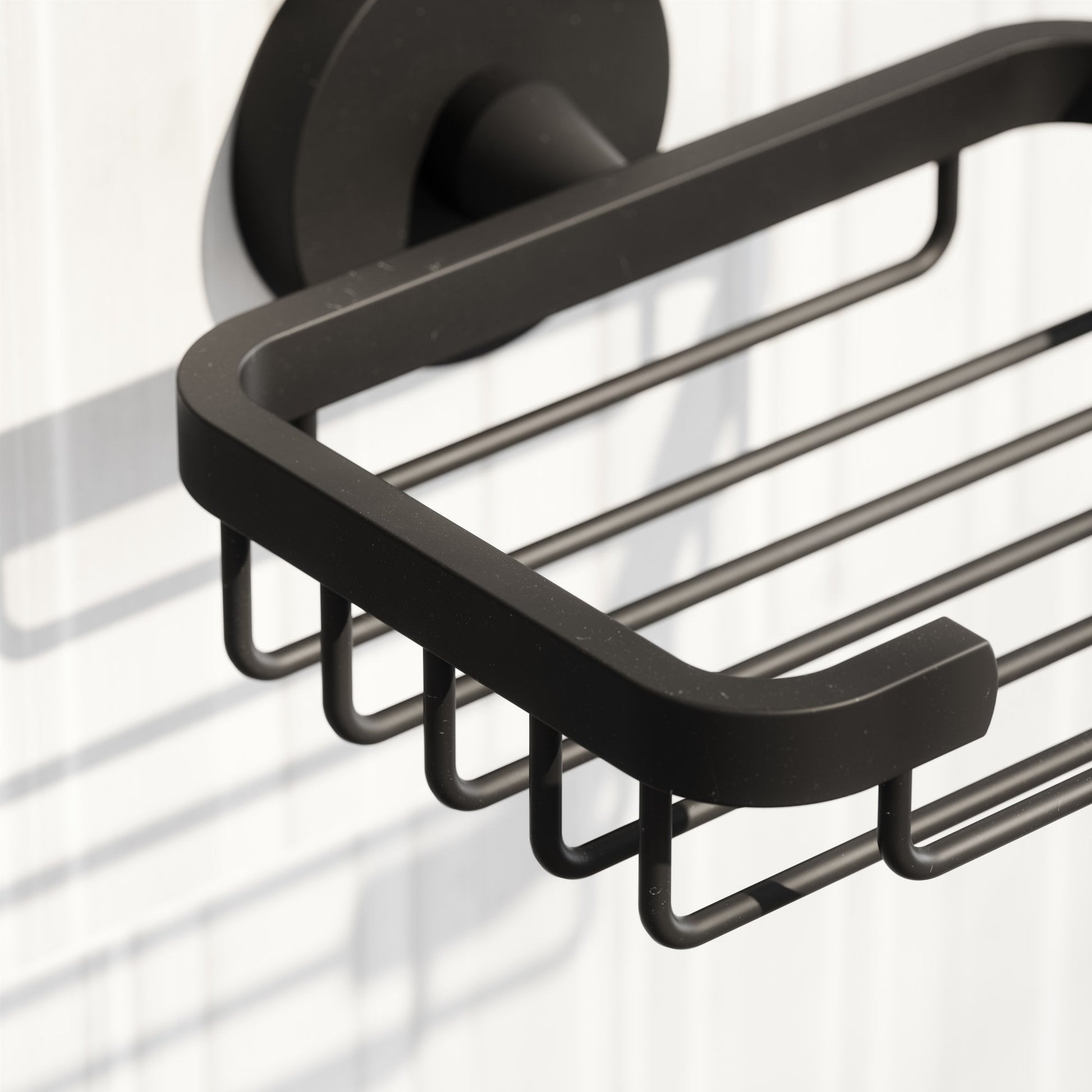 Small Matte Black Shower Basket