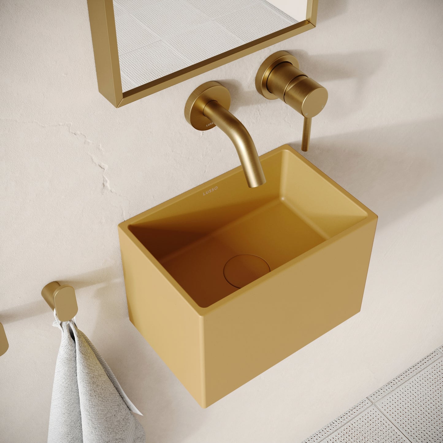 Sobrio Saffron Concrete Wall Hung Basin 300mm