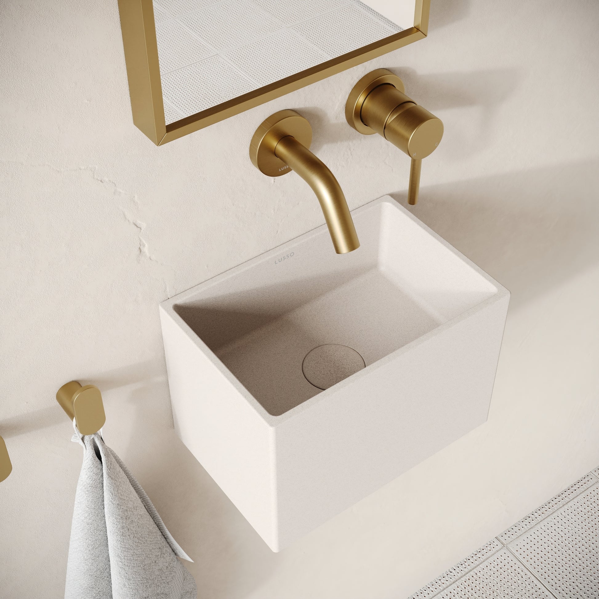 Sobrio Shore Concrete Wall Hung Basin 300mm