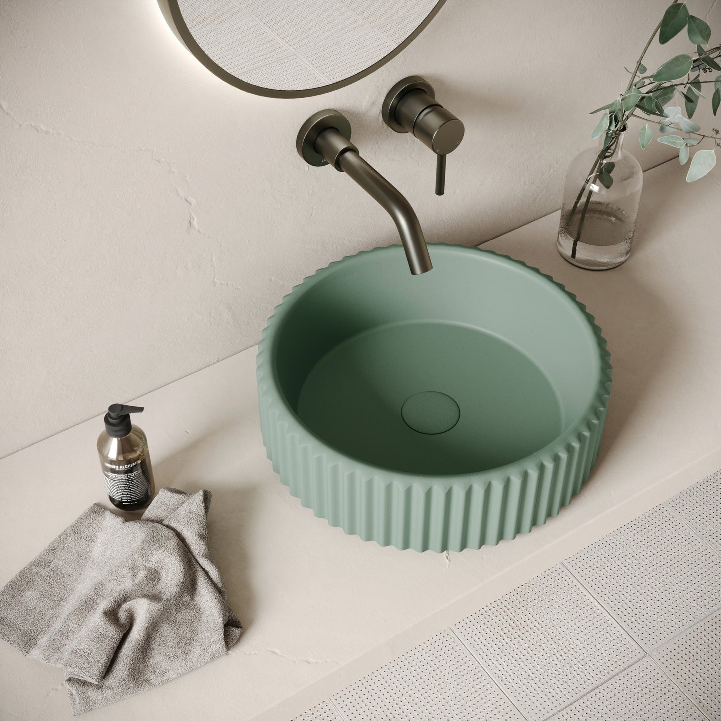 Solco Seafoam Concrete Countertop Basin 400mm