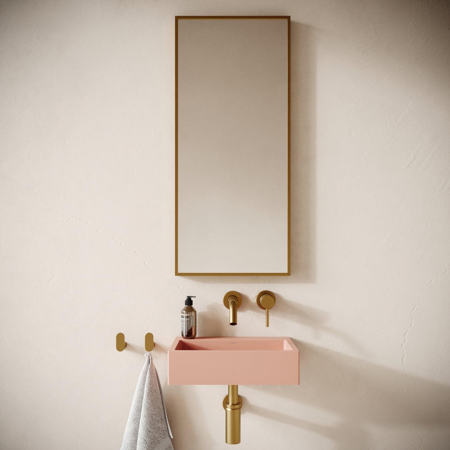 Sostanza Blush Concrete Wall Hung Basin 400mm