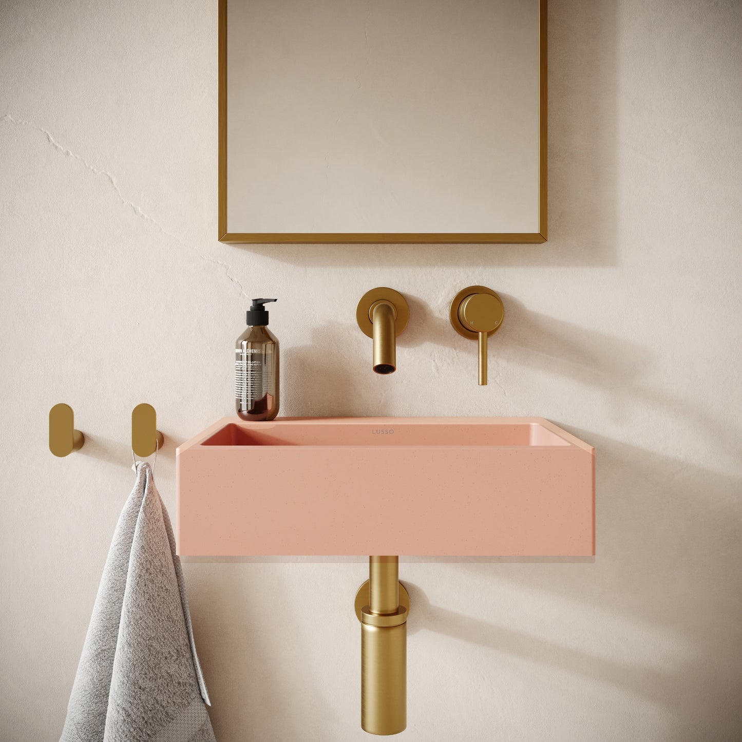 Sostanza Blush Concrete Wall Hung Basin 400mm