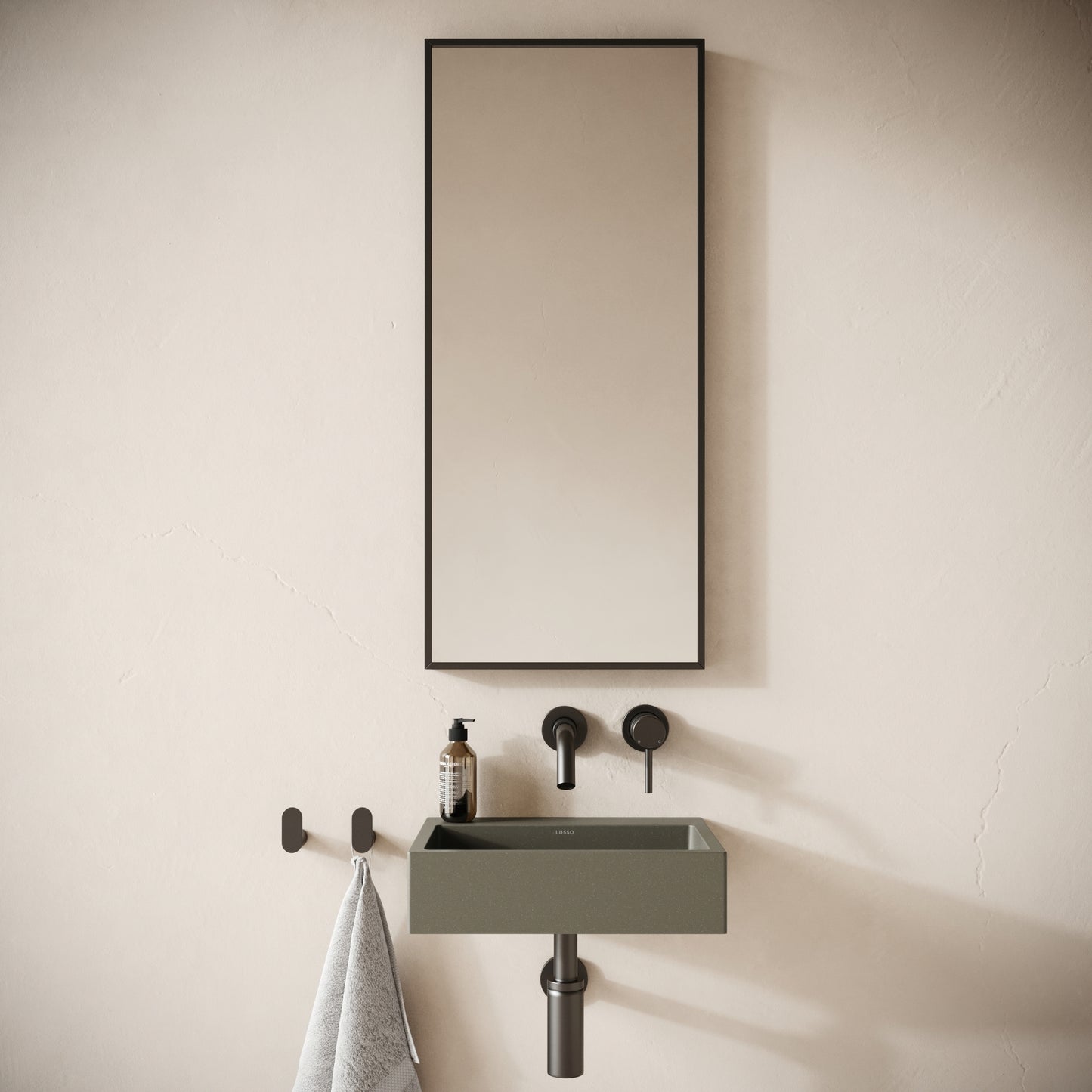 Sostanza Oyster Concrete Wall Hung Basin 400mm