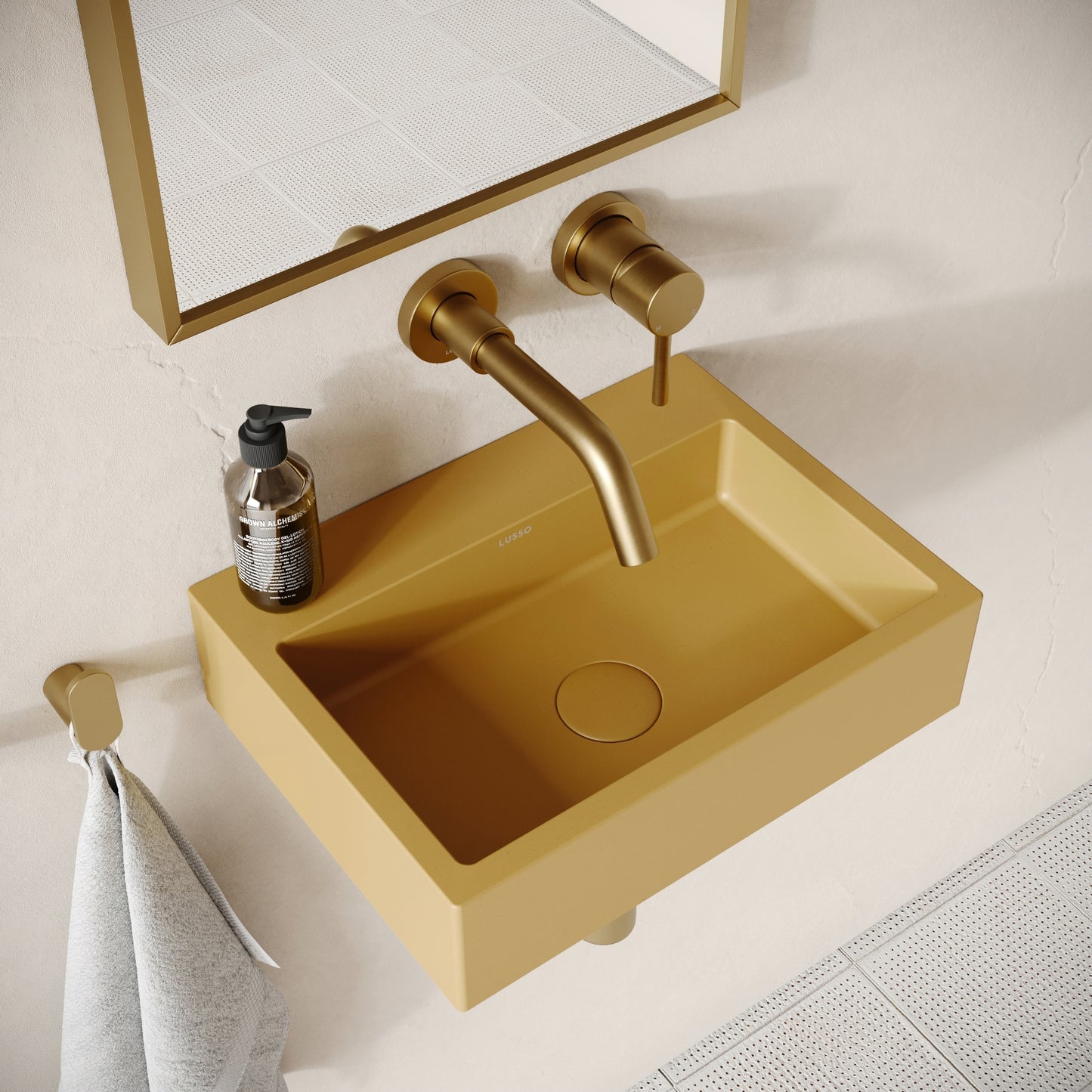 Sostanza Saffron Concrete Wall Hung Basin 400mm