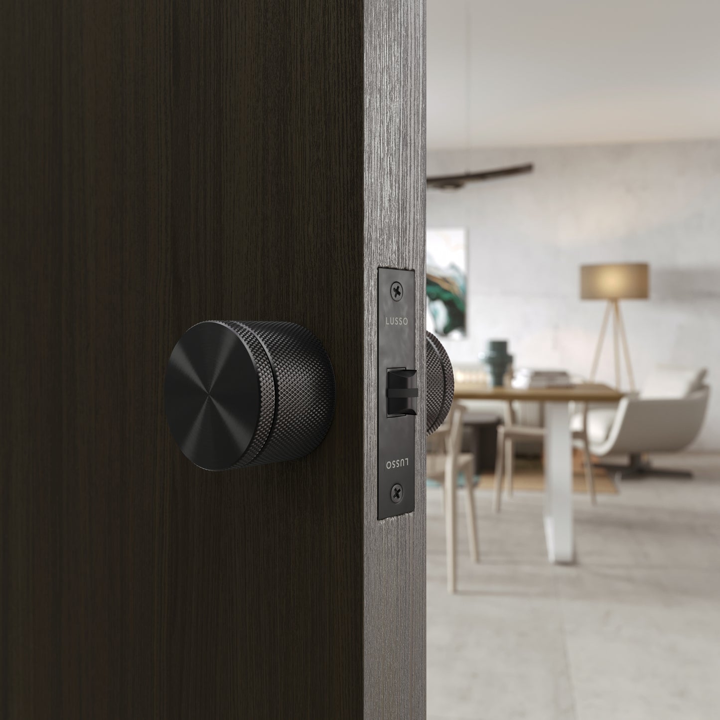 Spectre Knurled Brushed Black Internal Door Handle
