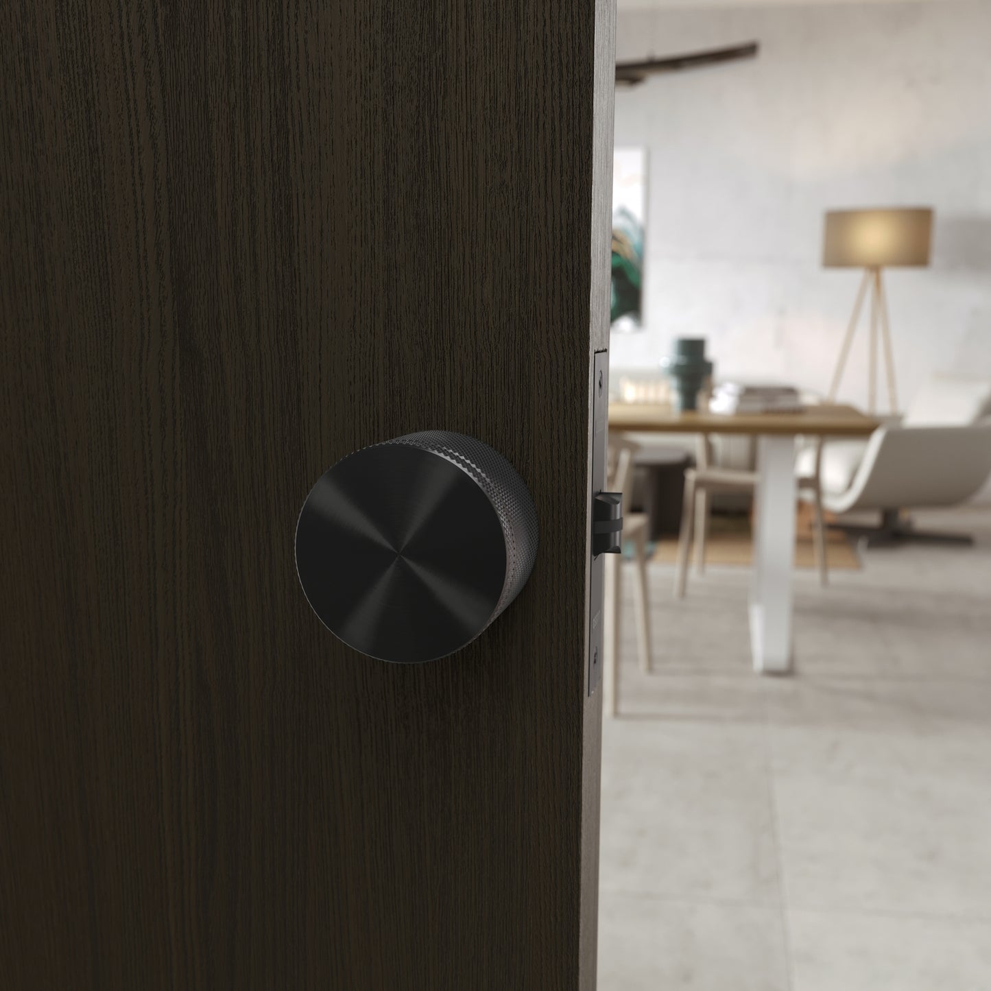 Spectre Knurled Brushed Black Internal Door Handle