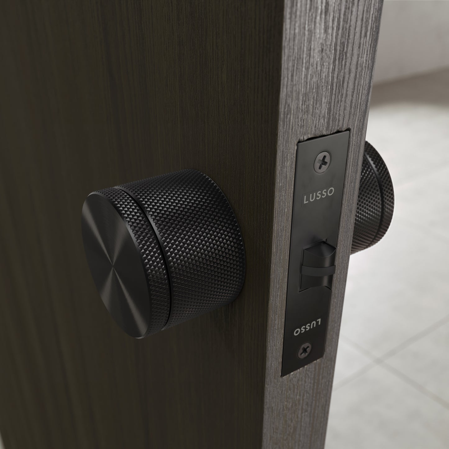 Spectre Knurled Brushed Black Internal Door Handle