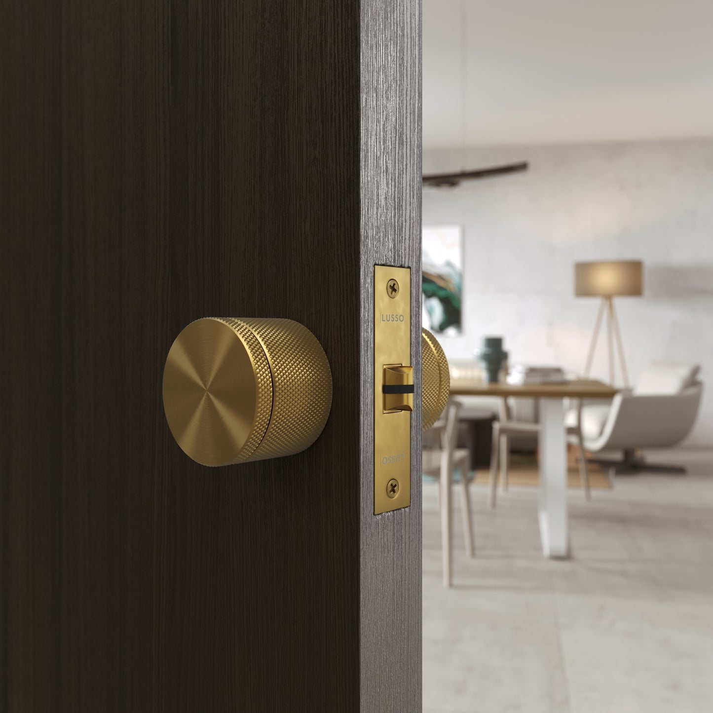 Spectre Knurled Brushed Gold Internal Door Handle