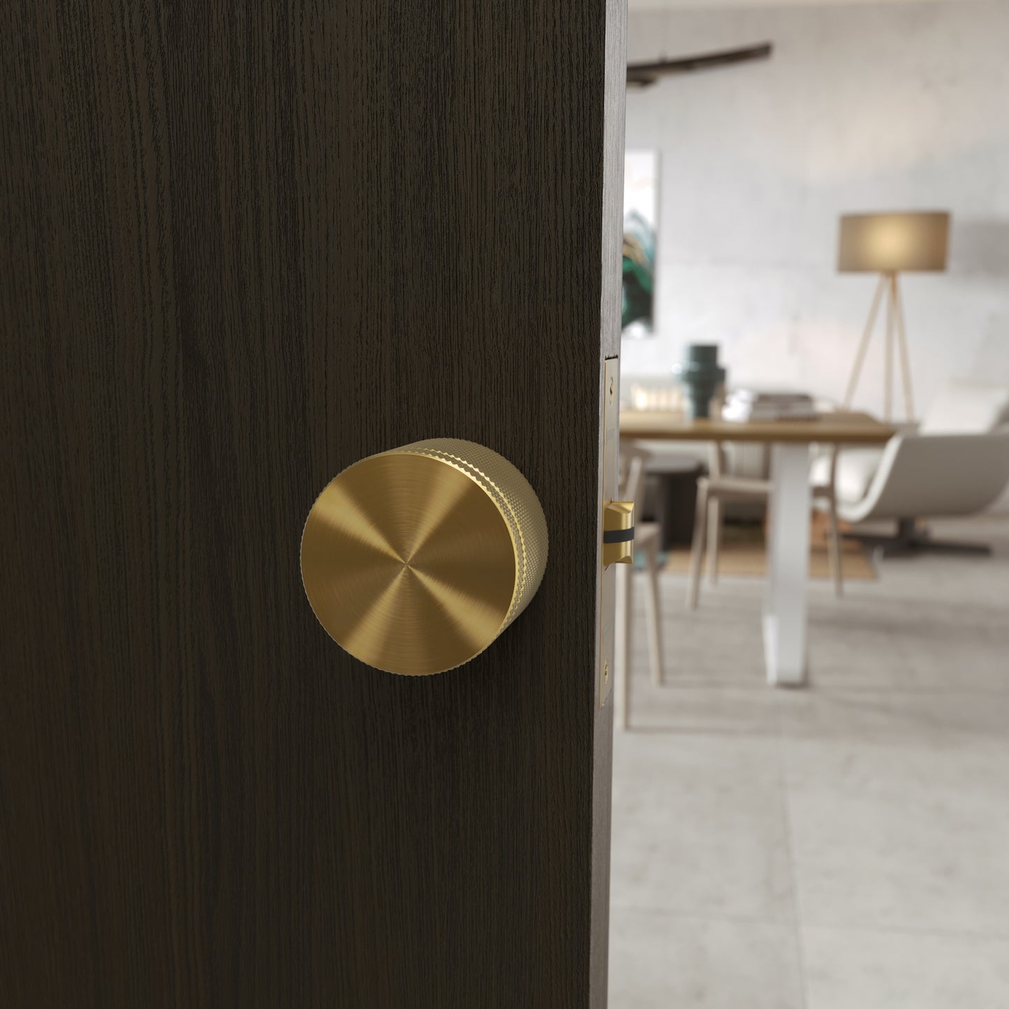Spectre Knurled Brushed Gold Internal Door Handle