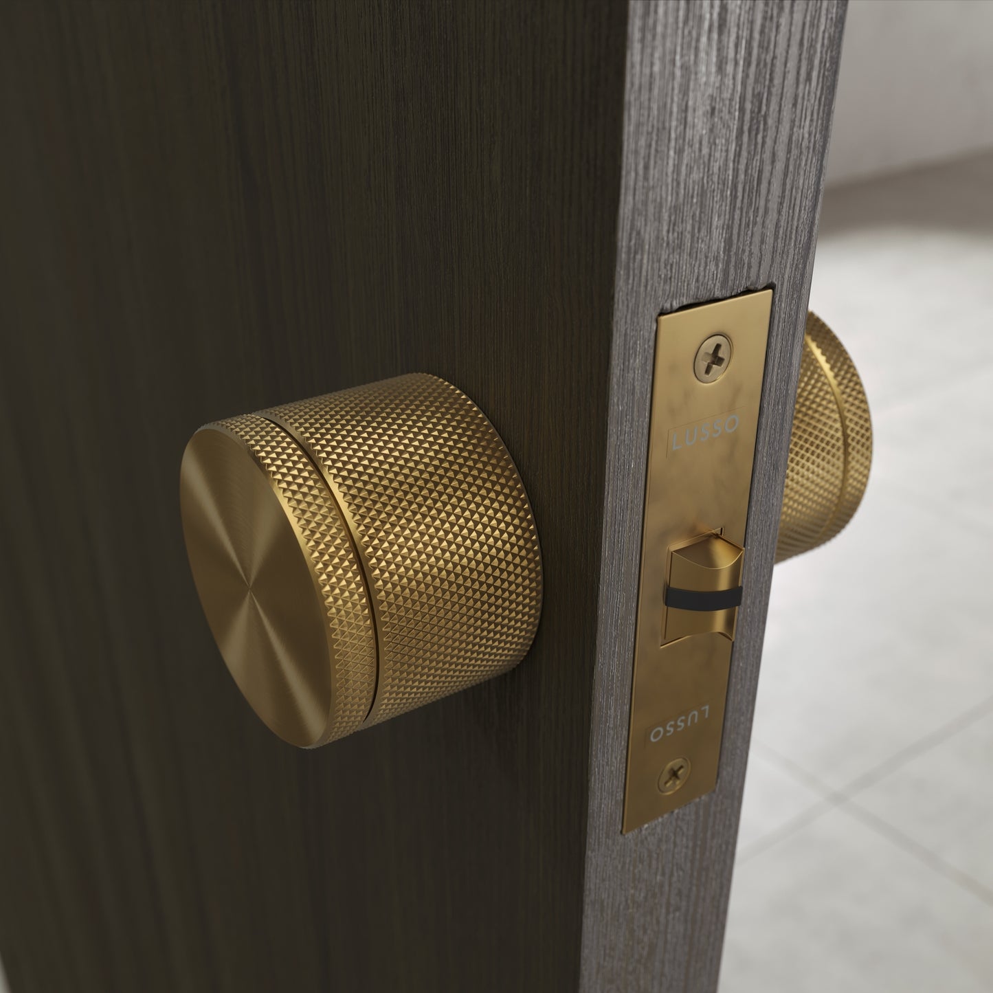 Spectre Knurled Brushed Gold Internal Door Handle