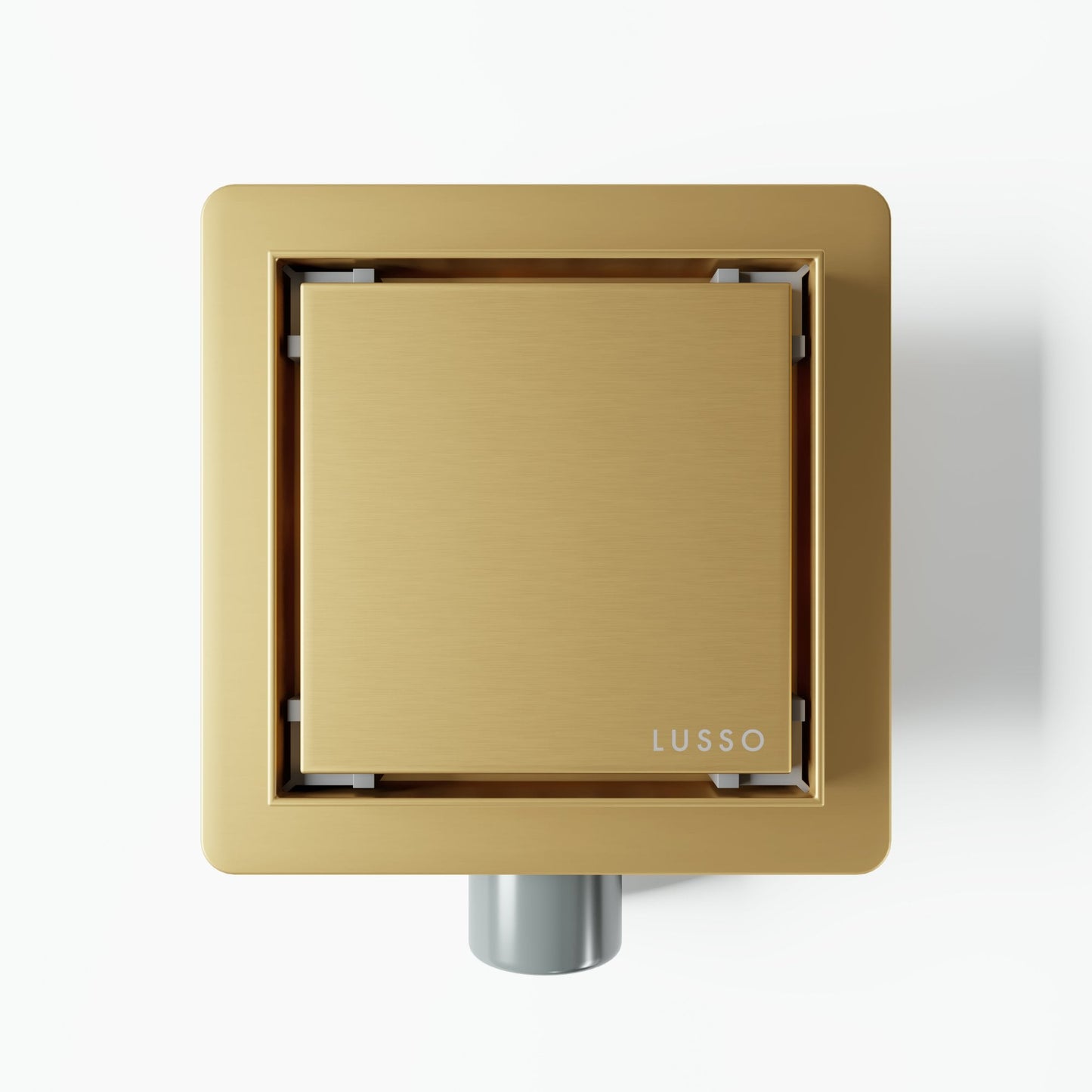 Square Brushed Gold Tileable Wet Room Waste Kit