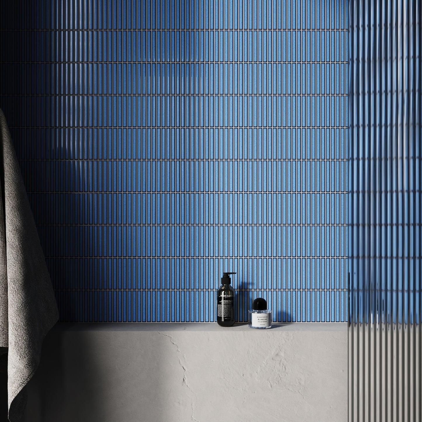 Stick Mosaic Ocean Mist Blue Glazed Porcelain Wall Tile