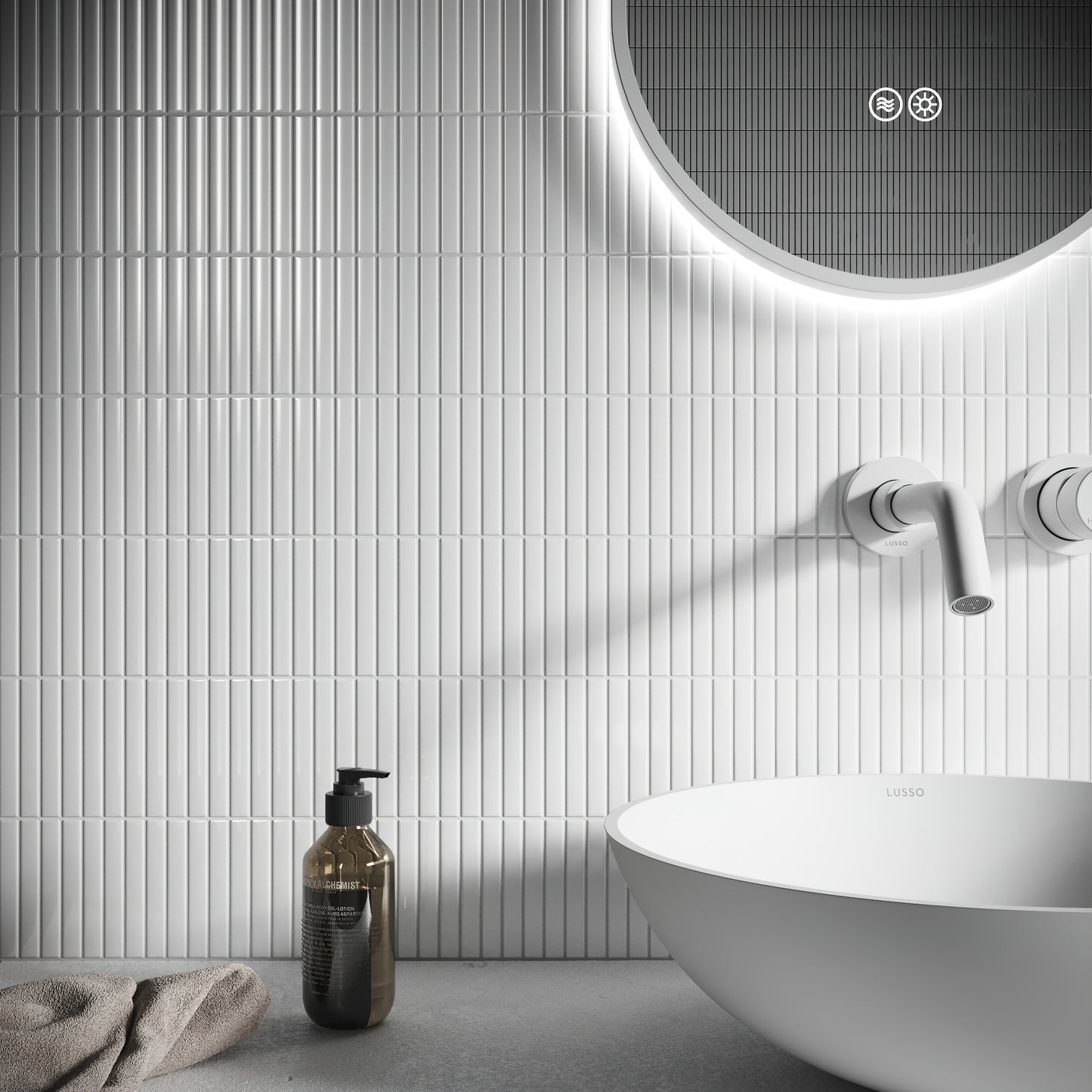 Stick Mosaic Snow Pearl White Glazed Porcelain Wall Tile