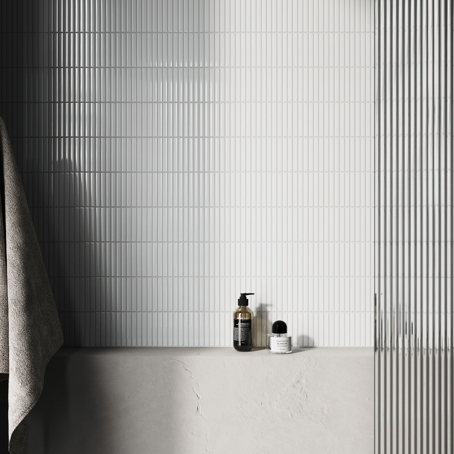 Stick Mosaic Snow Pearl White Glazed Porcelain Wall Tile