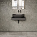 Stone Wall Hung Countertop Basin Shelf (660mm Wide - Charcoal)