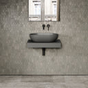 Stone Wall Hung Countertop Basin Shelf (660mm Wide - Clay)