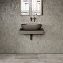 Stone Wall Hung Countertop Basin Shelf (660mm Wide - Earth)