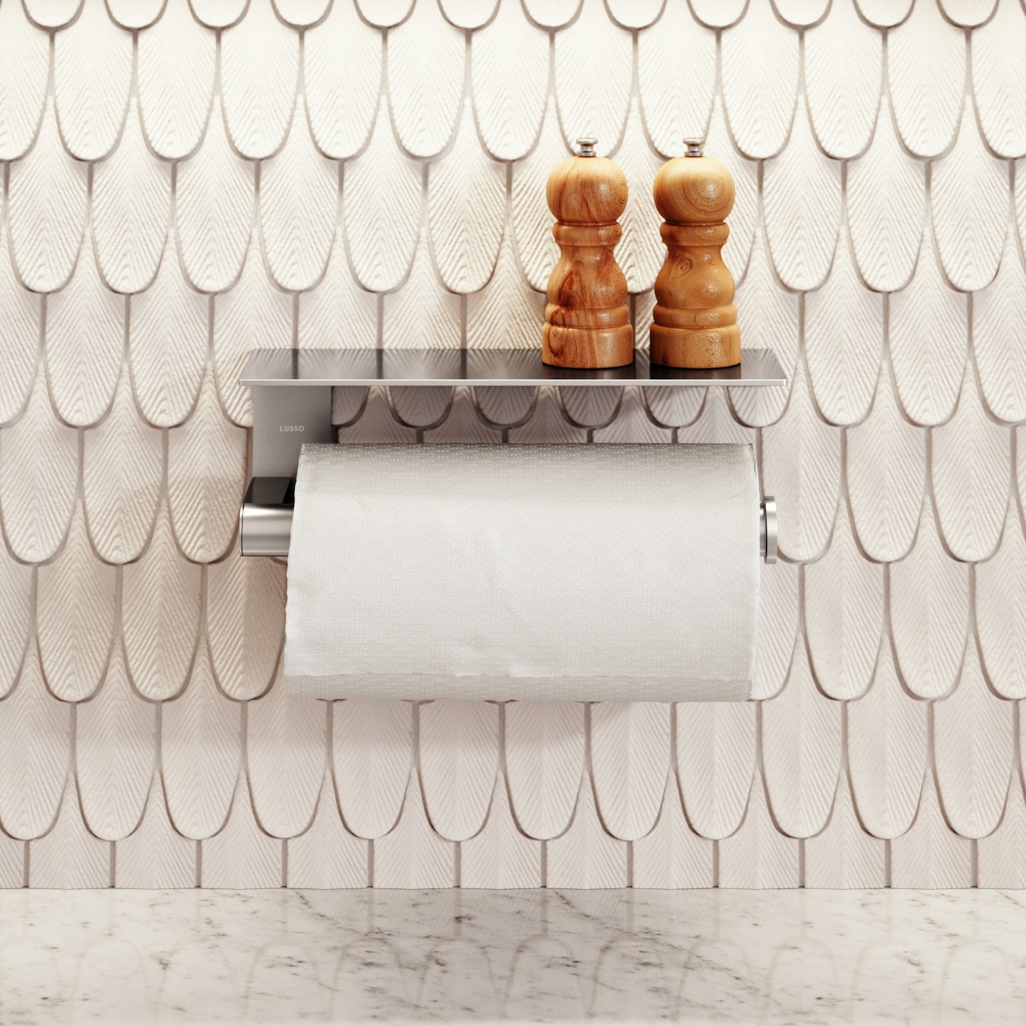 Tempo Brushed Stainless Wall Mounted Kitchen Roll Holder