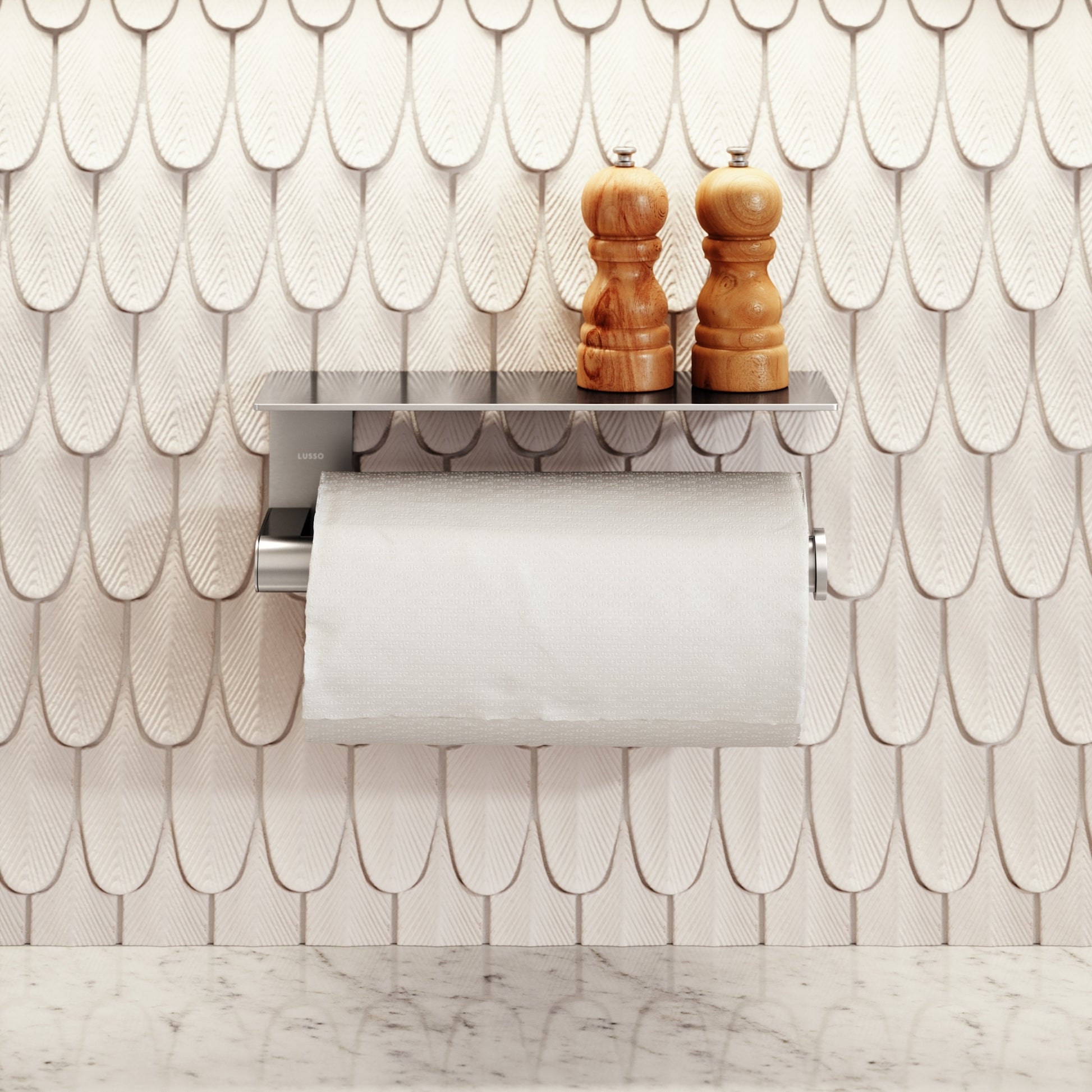 Tempo Brushed Stainless Wall Mounted Kitchen Roll Holder