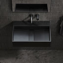 Thinn Matte Black Wall Mounted Basin 600mm